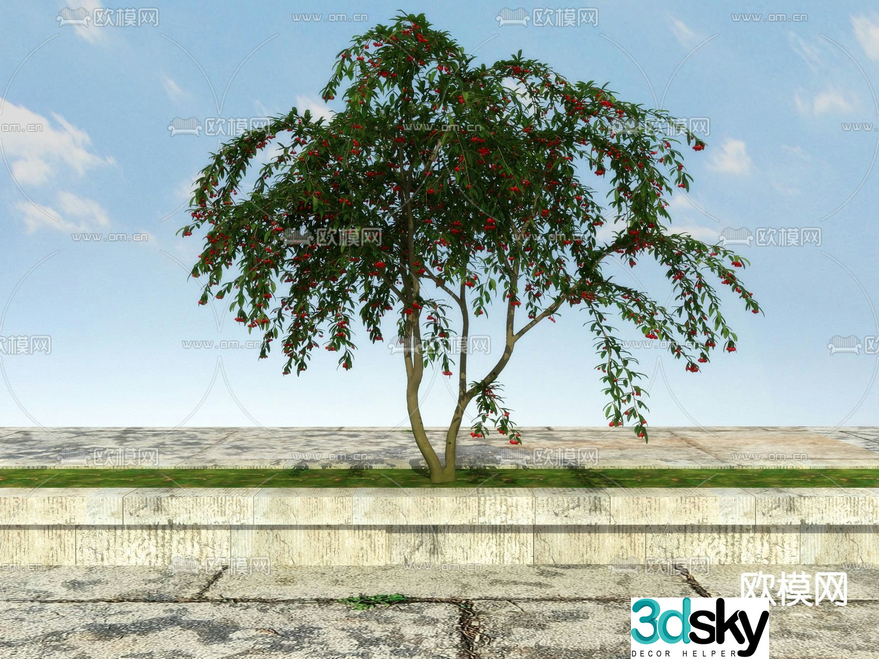 Big tree landscape tree flower tree 3d model