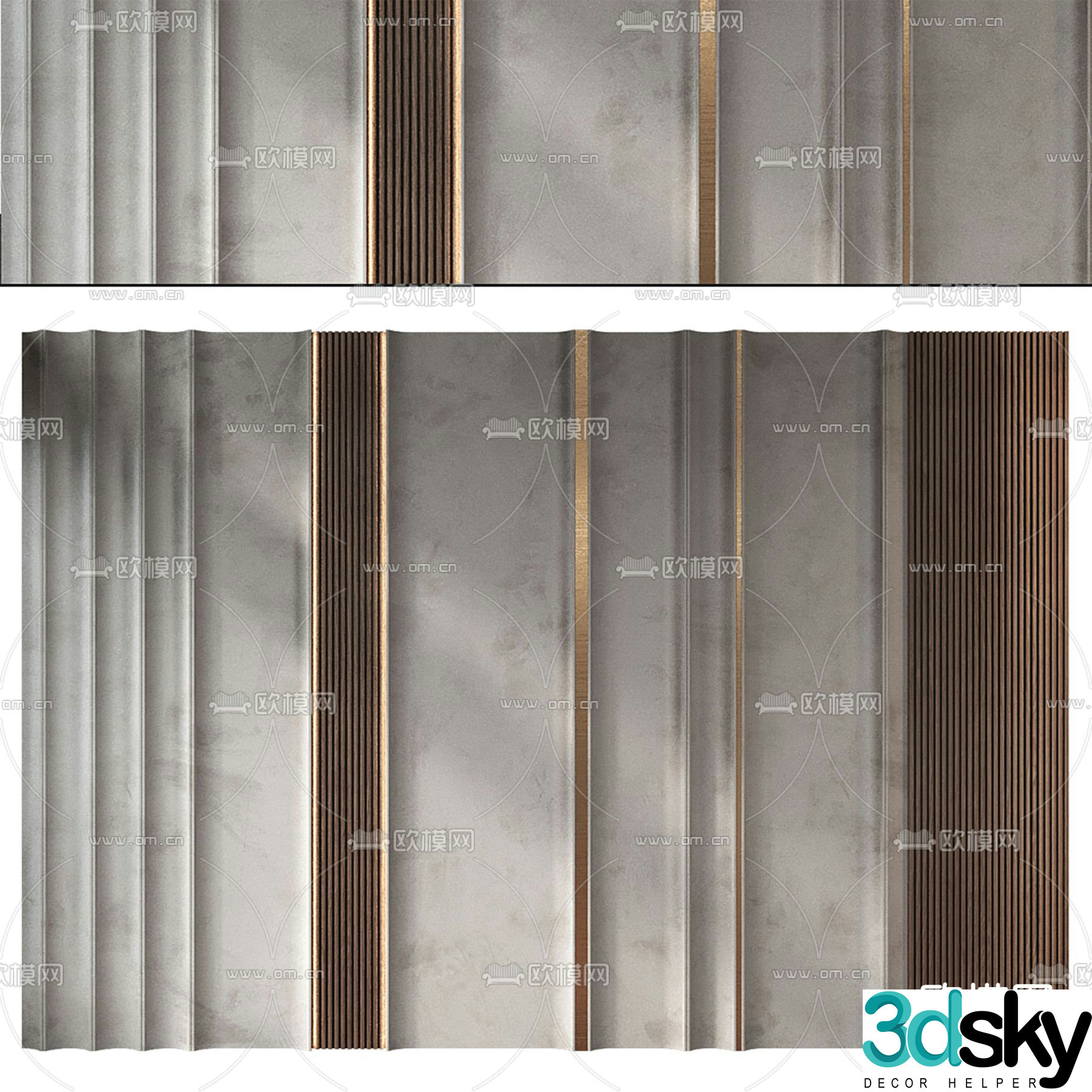 Living room background wall modeling wall 3d model