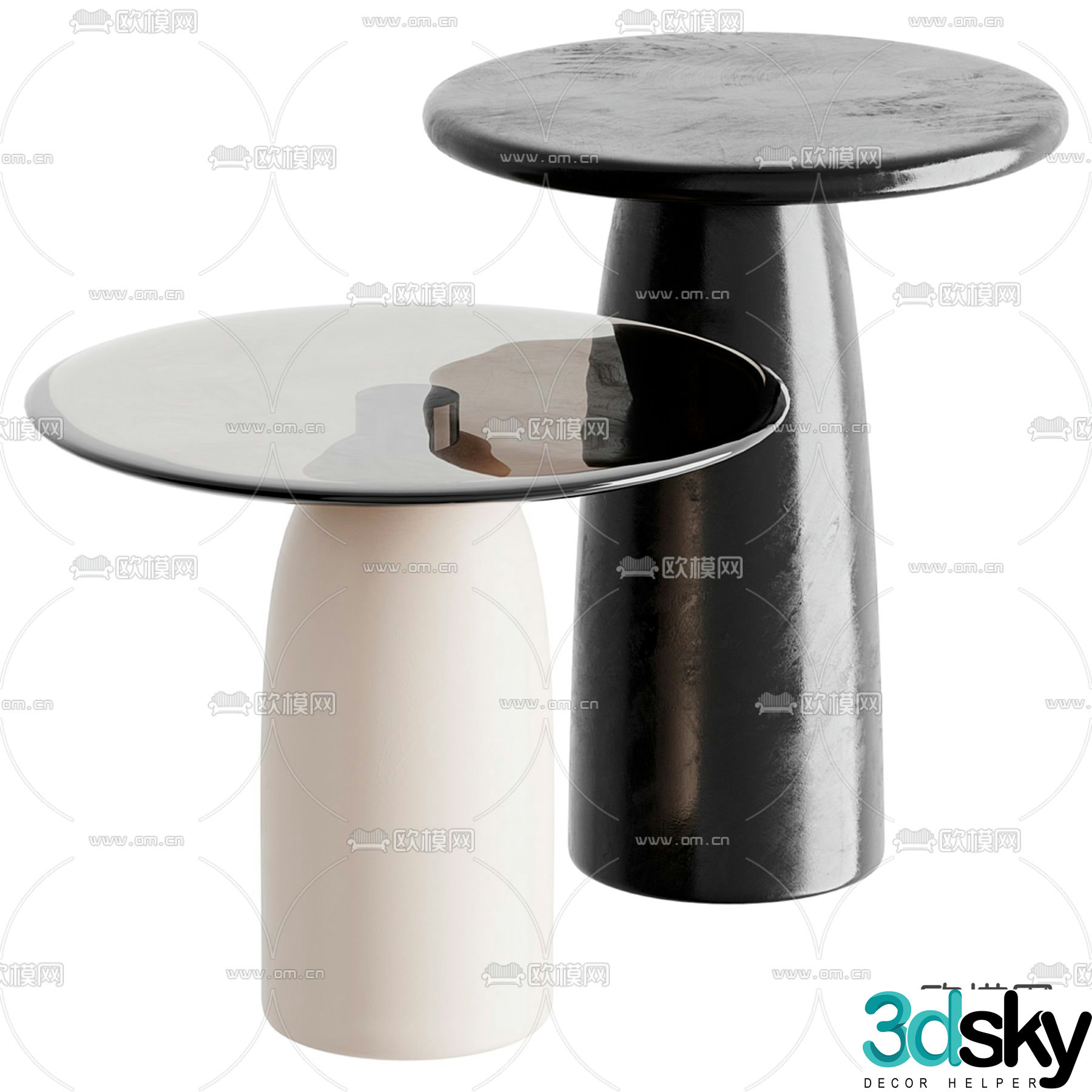 Emmanuel Gallina modern glass side table 3d model