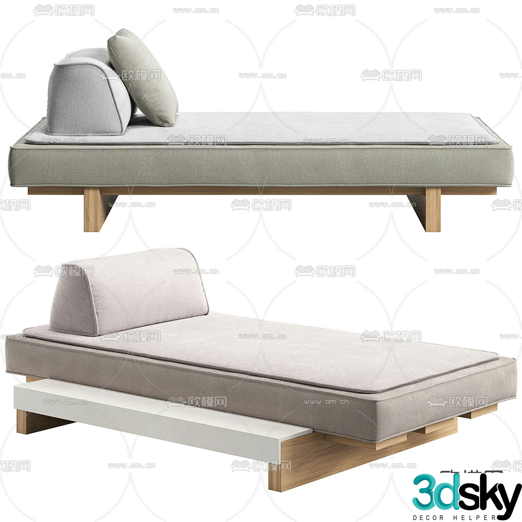 Piet Boon bed end stool footrest 3d model