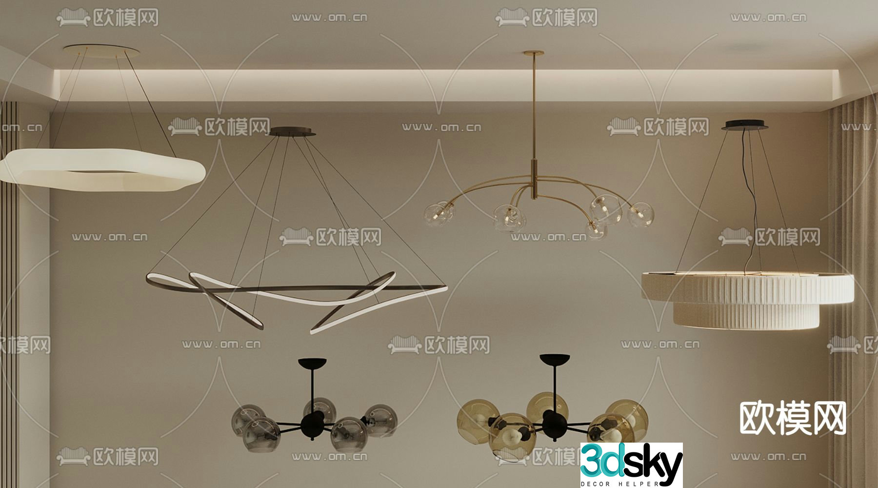 Modern Chandelier Hall Chandelier 3d Model