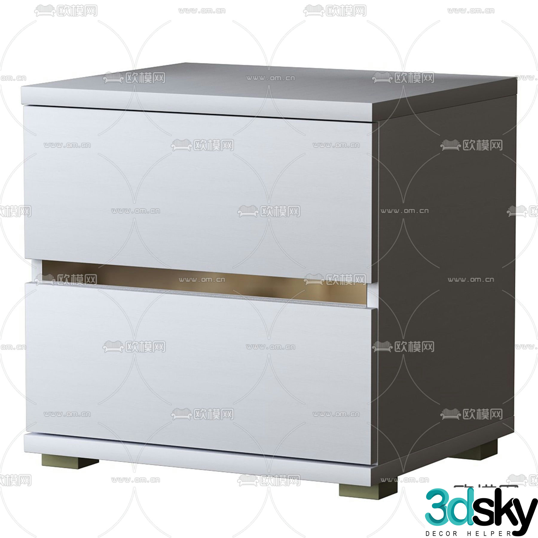 Modern bedside table 3d model