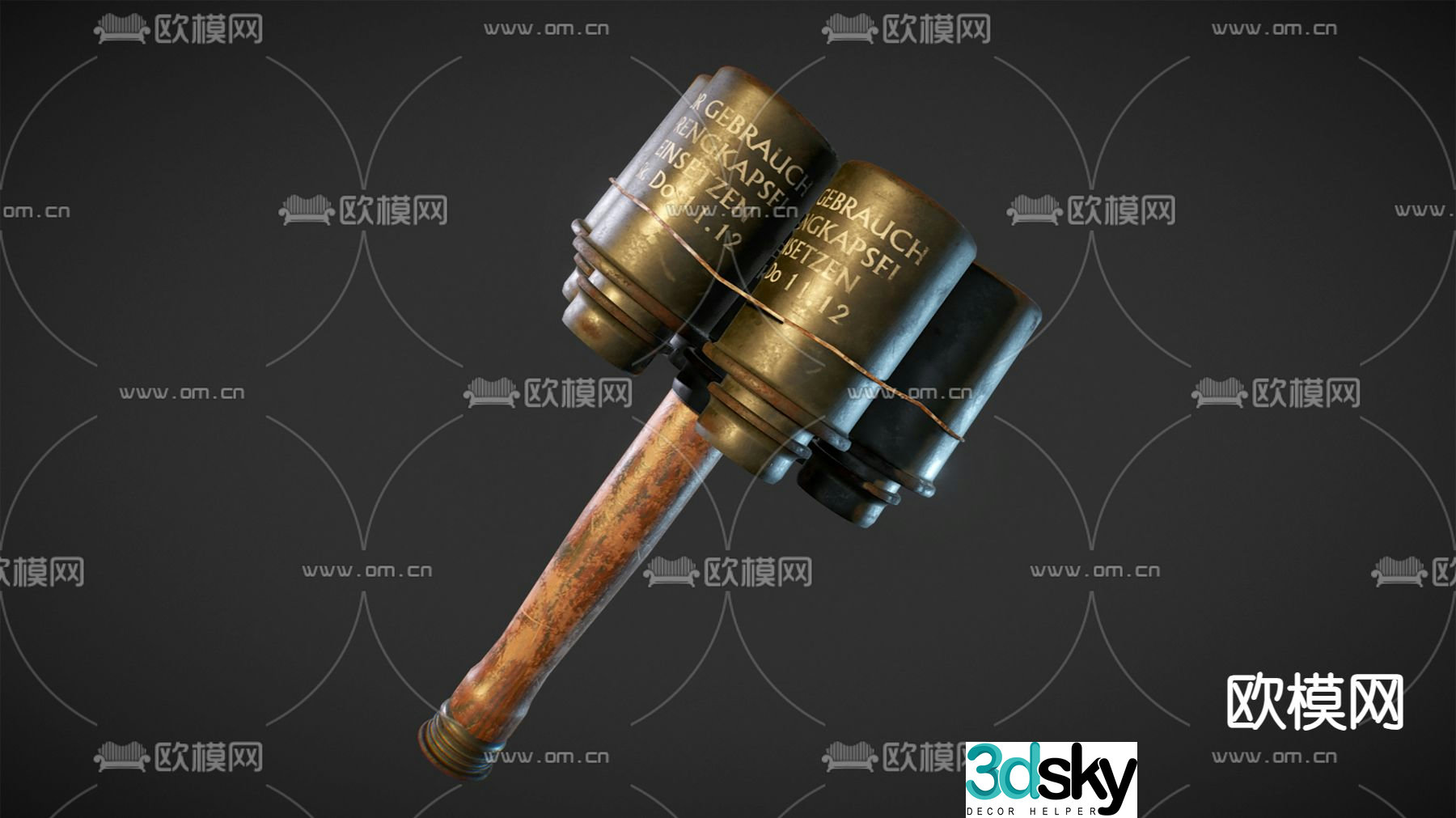 Industrial style grenade 3d model