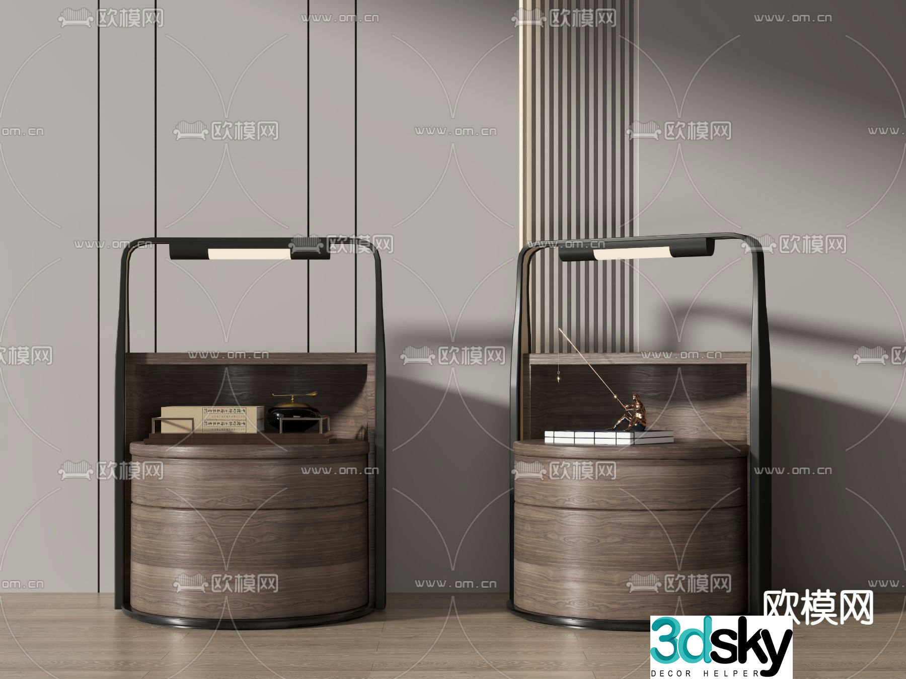 New Chinese style bedside table 3d model