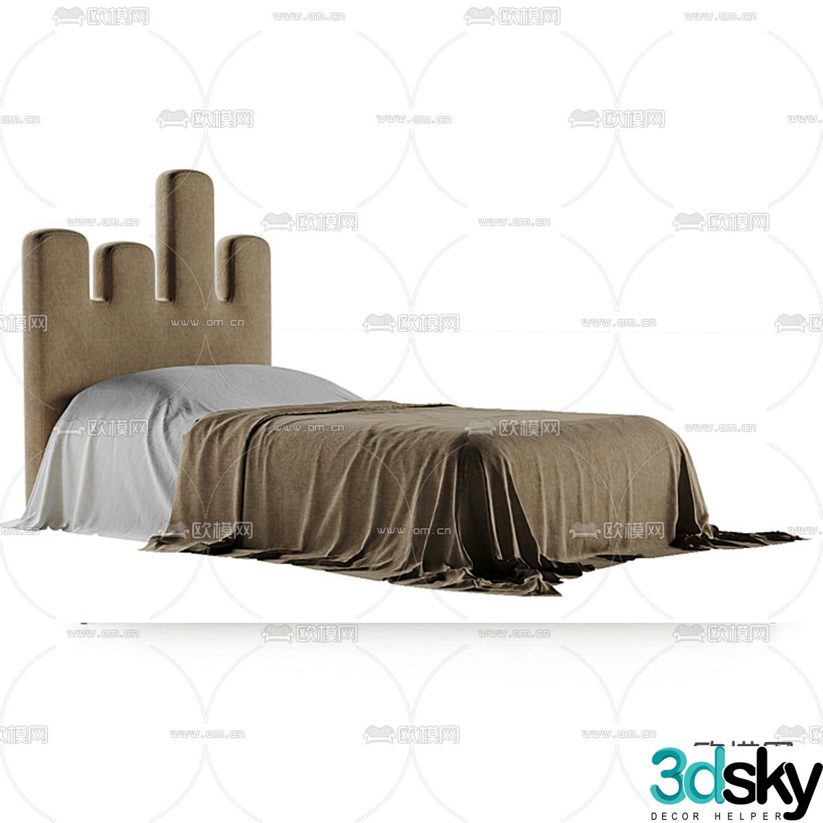 Italian single bed 3d model