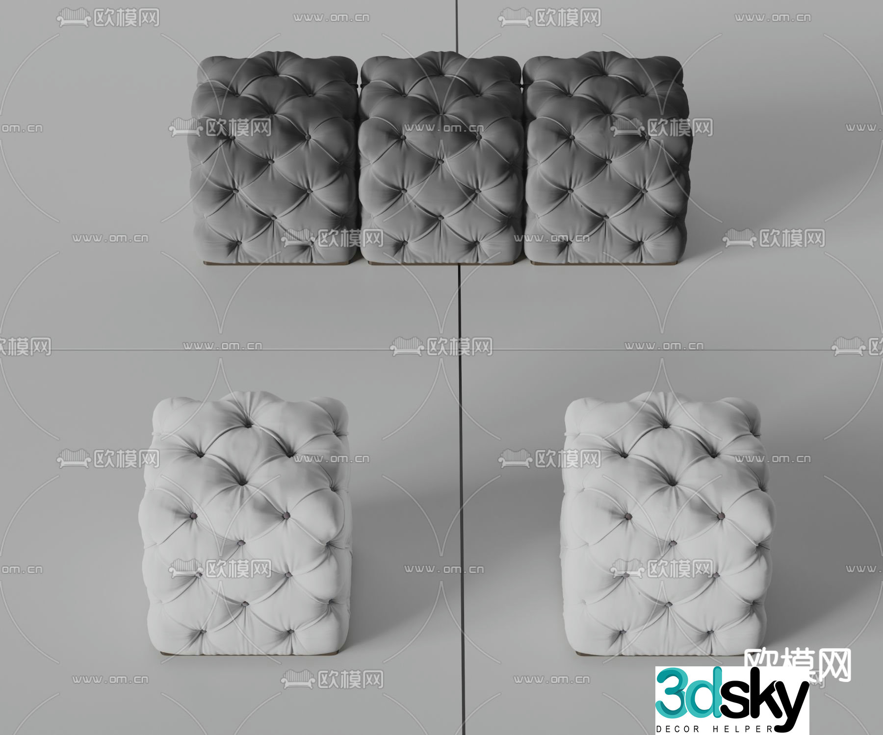 POLIFORM Italian sofa stool 3d model