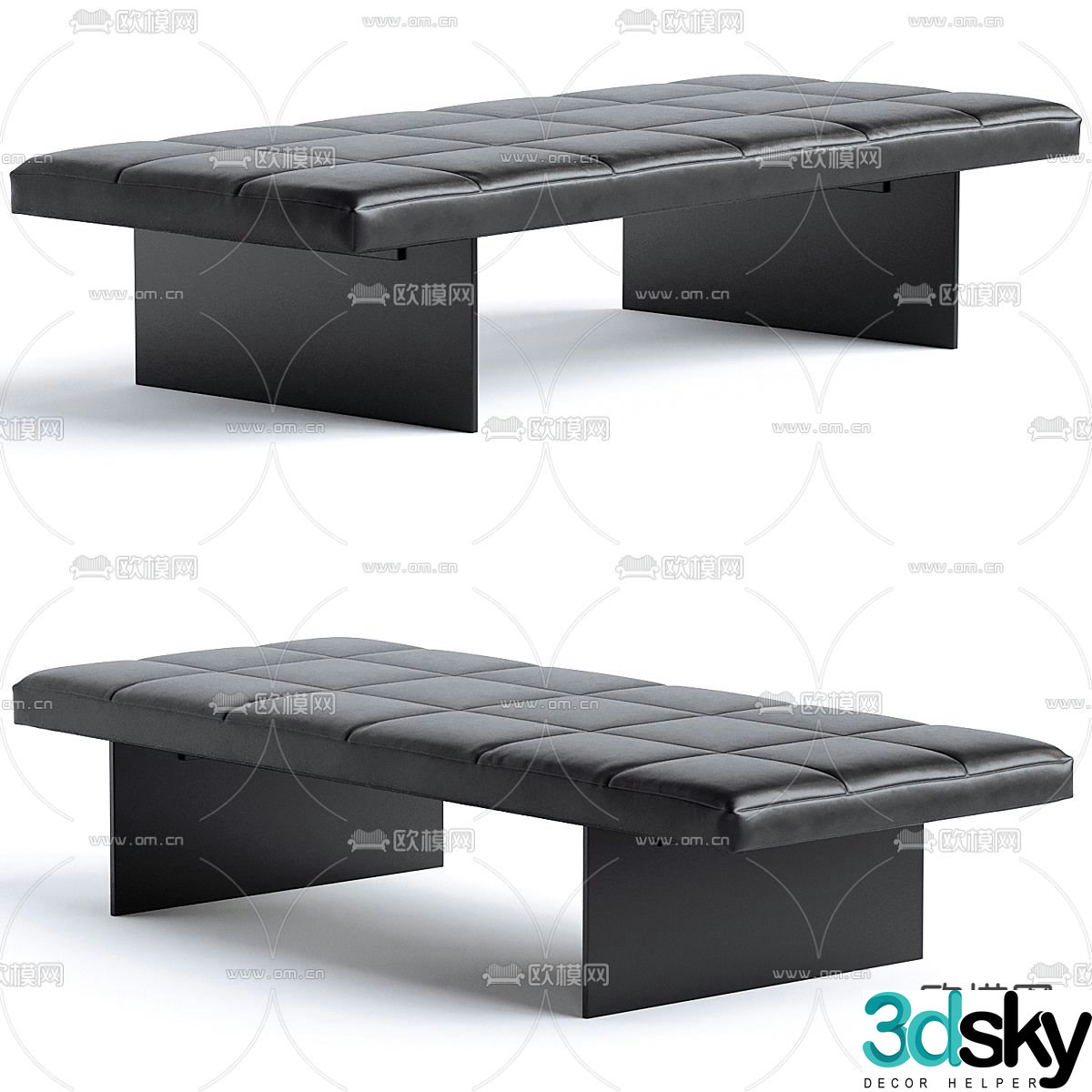 Living Divani modern stool bench sofa stool 3d model