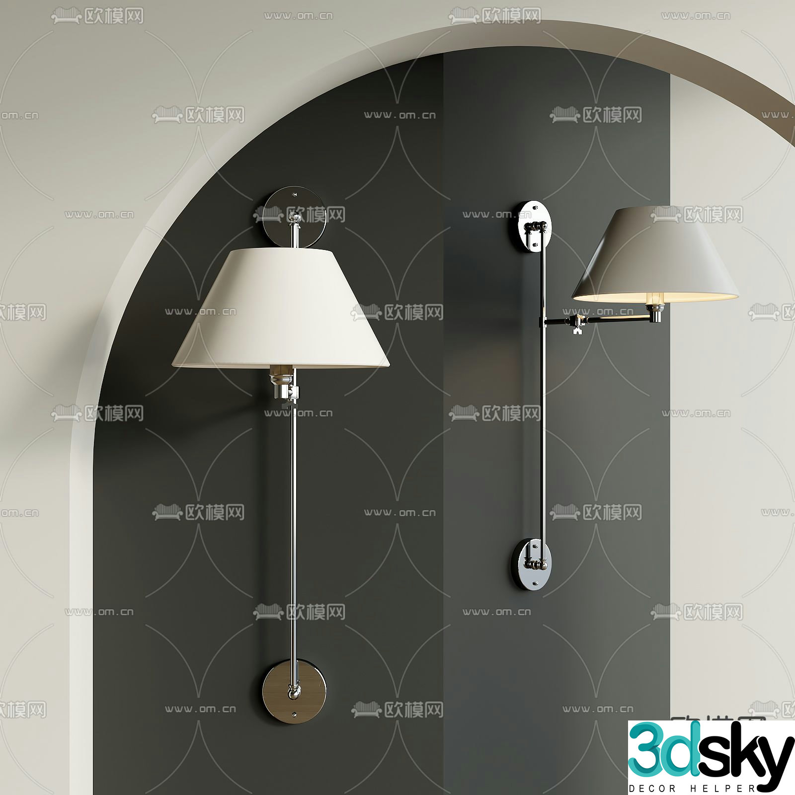 Metal wall light 3d model