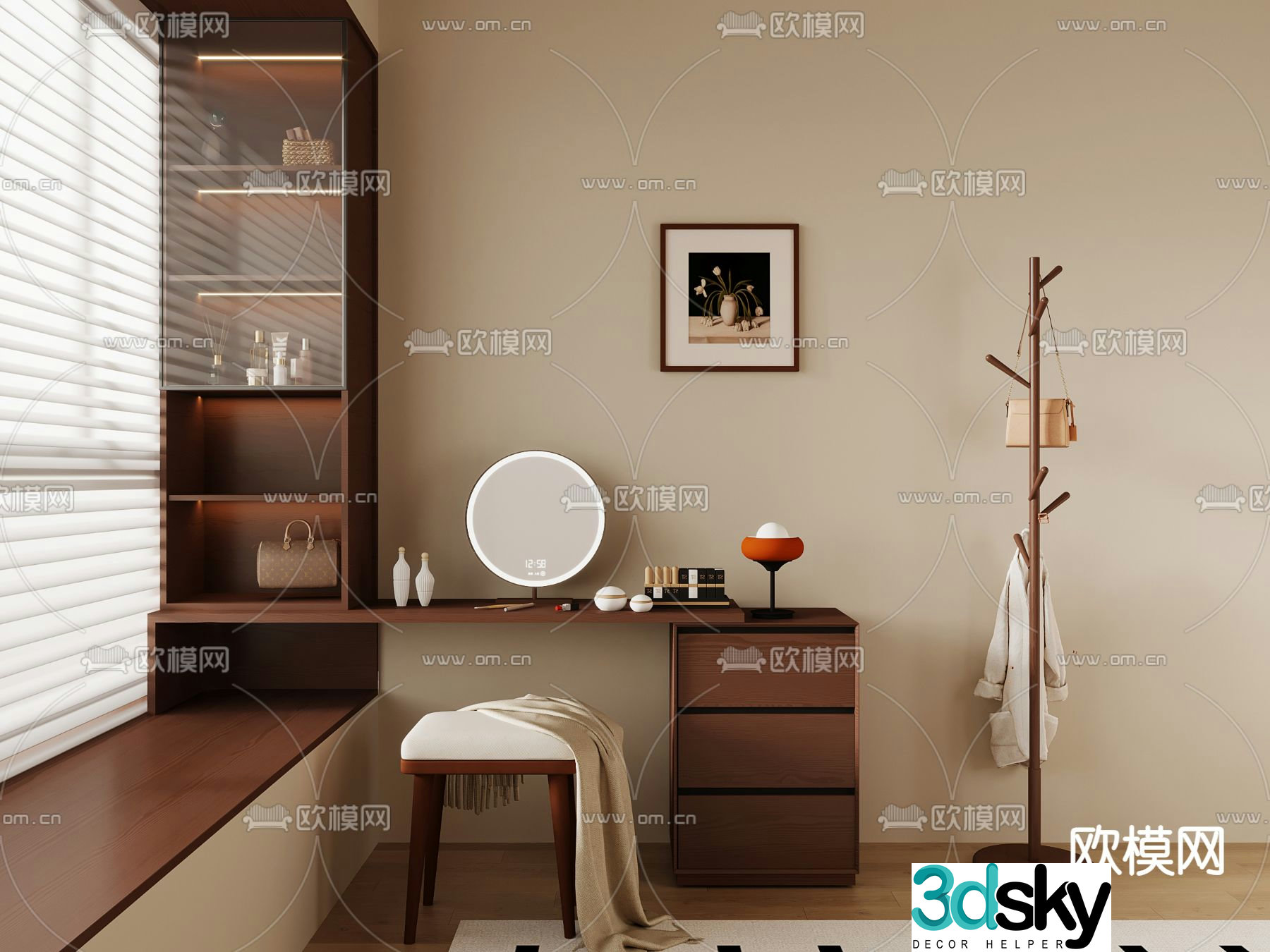 Medium style dressing table 3D model