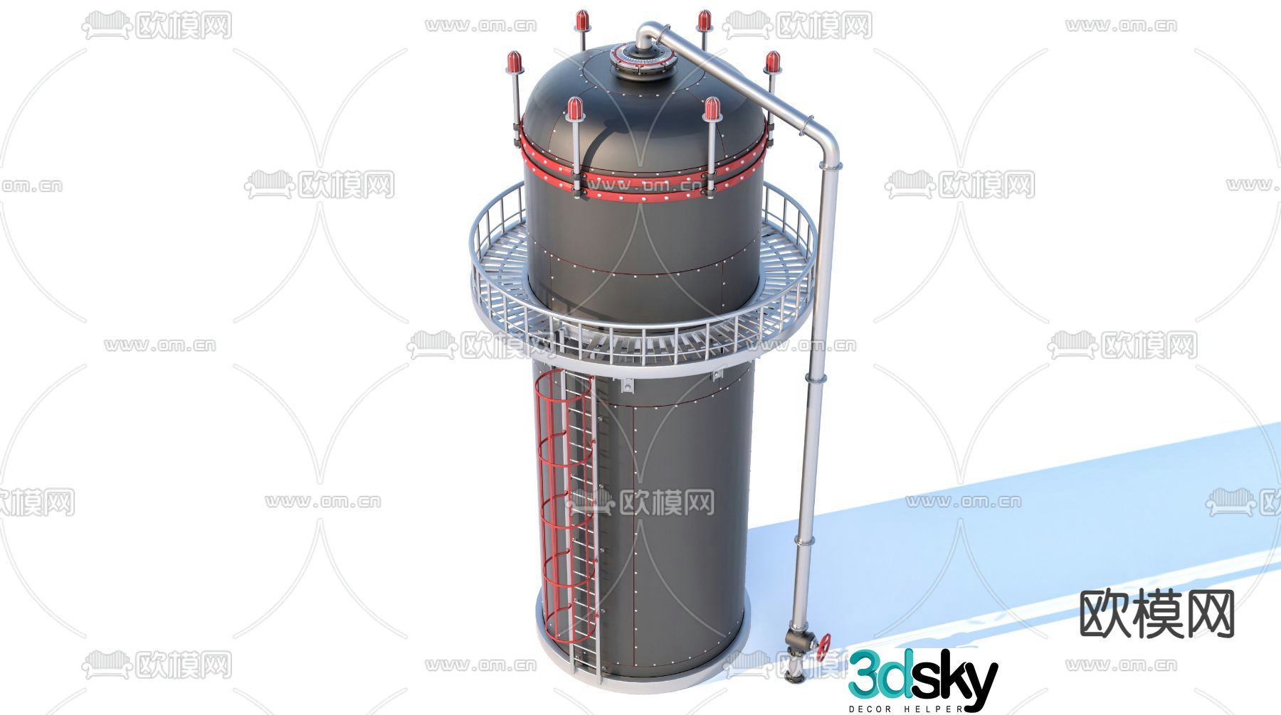 Modern industrial equipment reactor 3d model