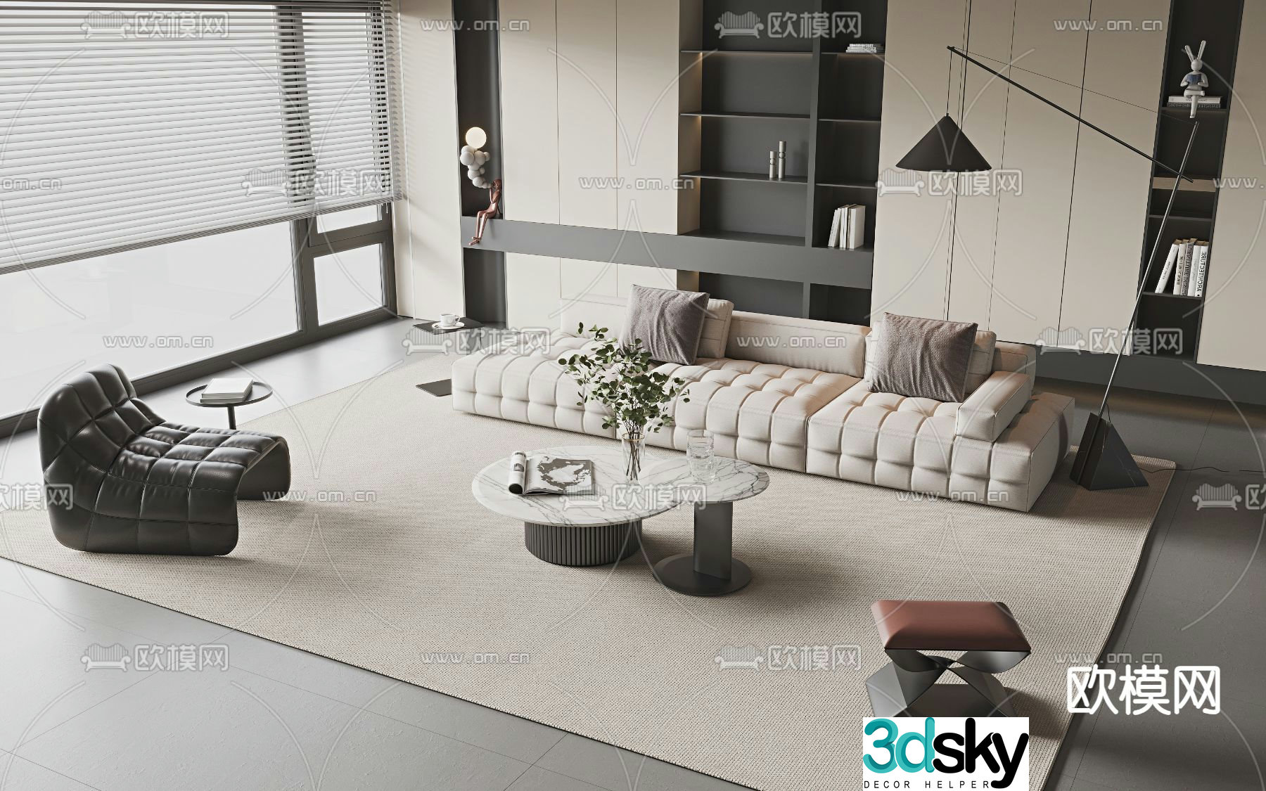 Modern sectional sofa 3d model