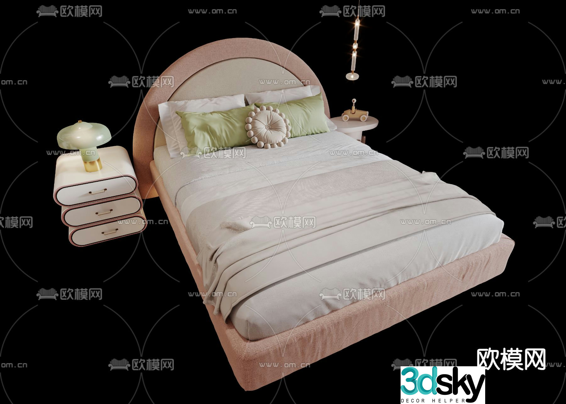Double bed children’s bed 3d model
