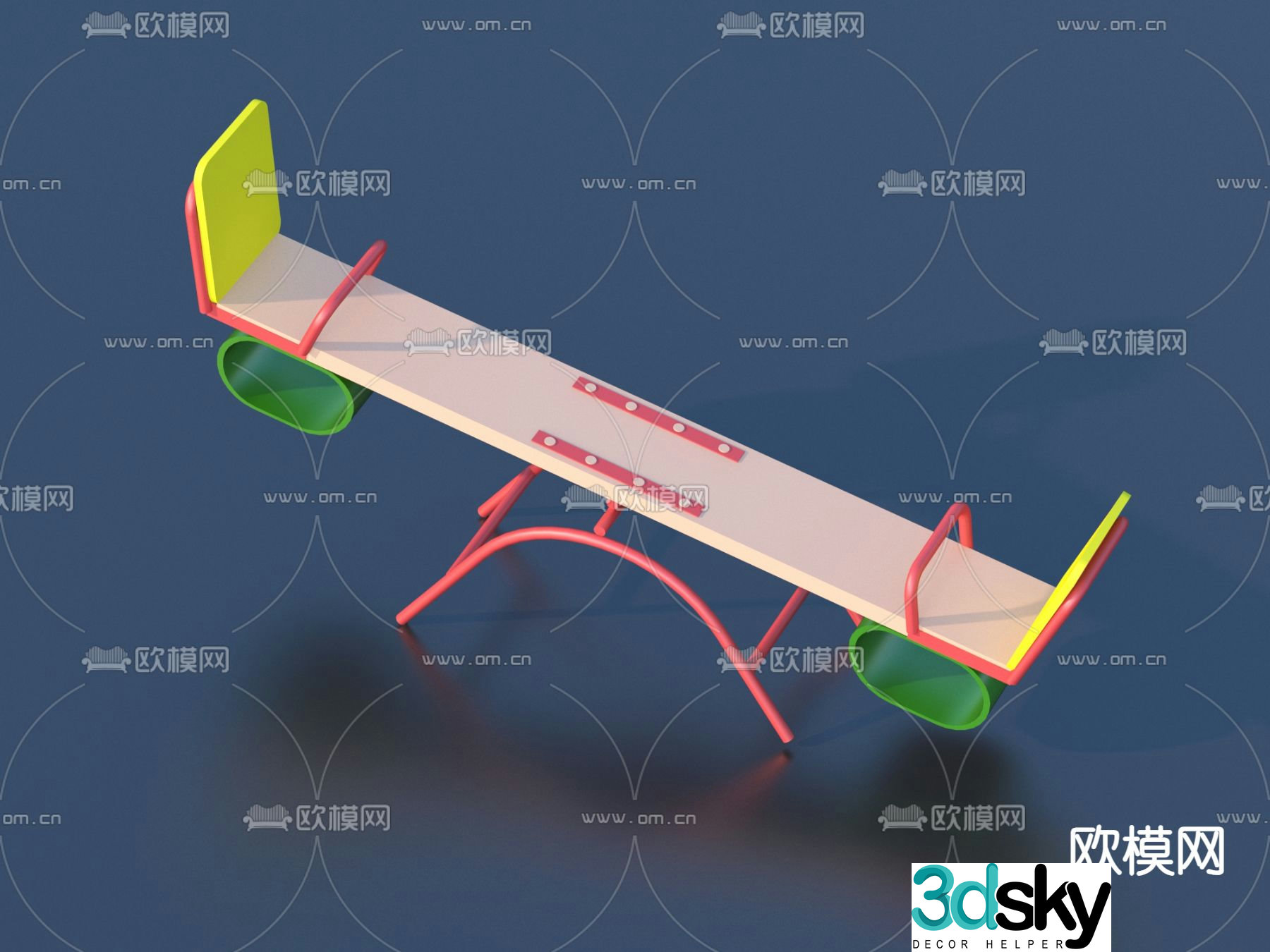 Seesaw amusement equipment 3d model