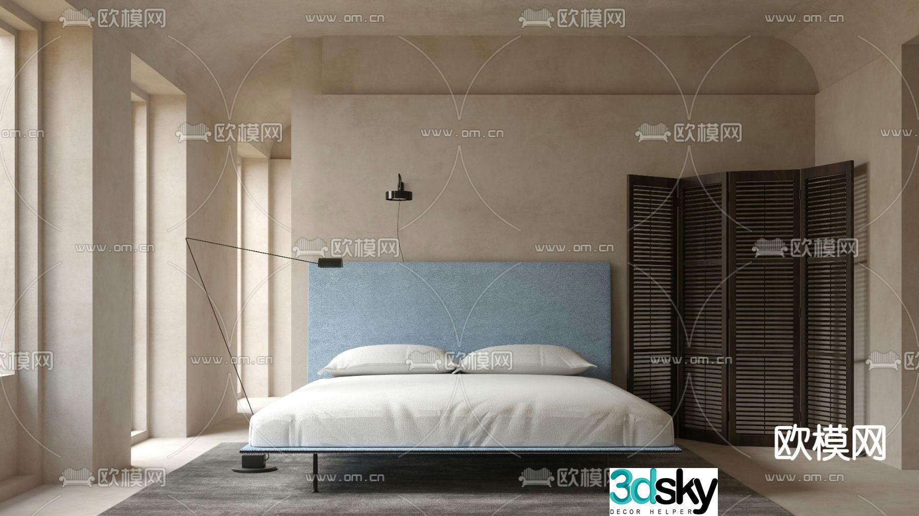 Bonaldo Italian double bed 3d model