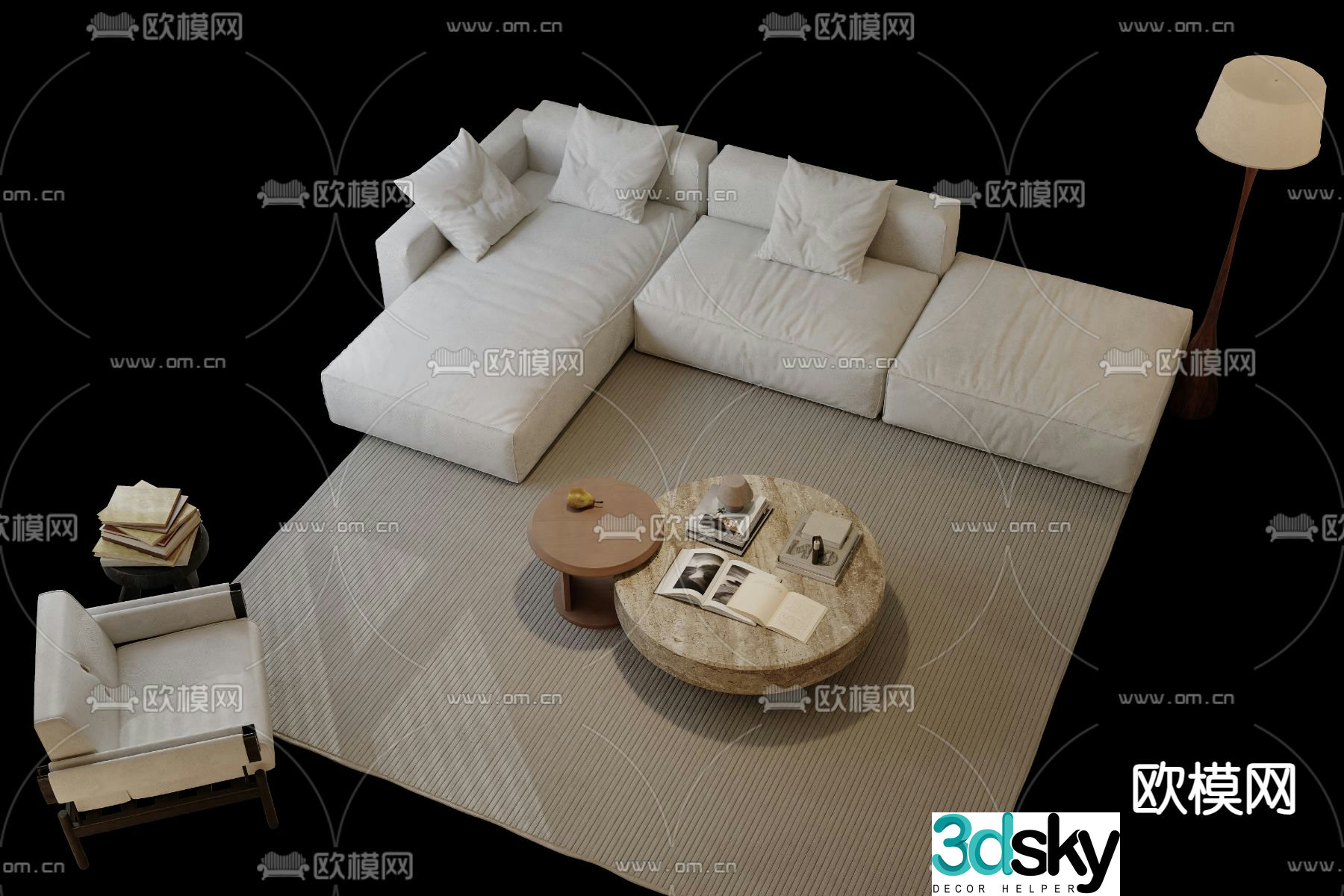 Wabi Sabi modular sofa 3d model