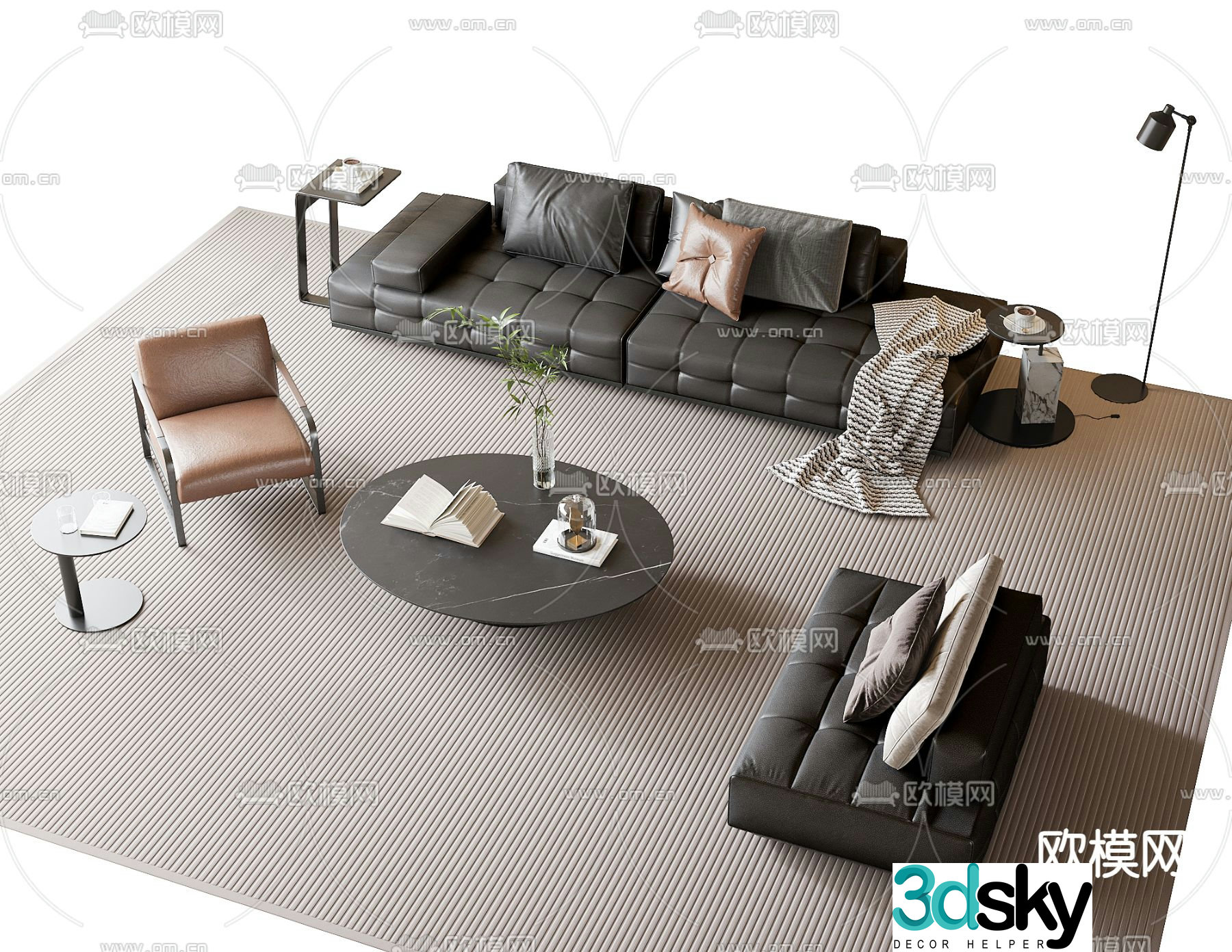 Modern sofa set 3d model