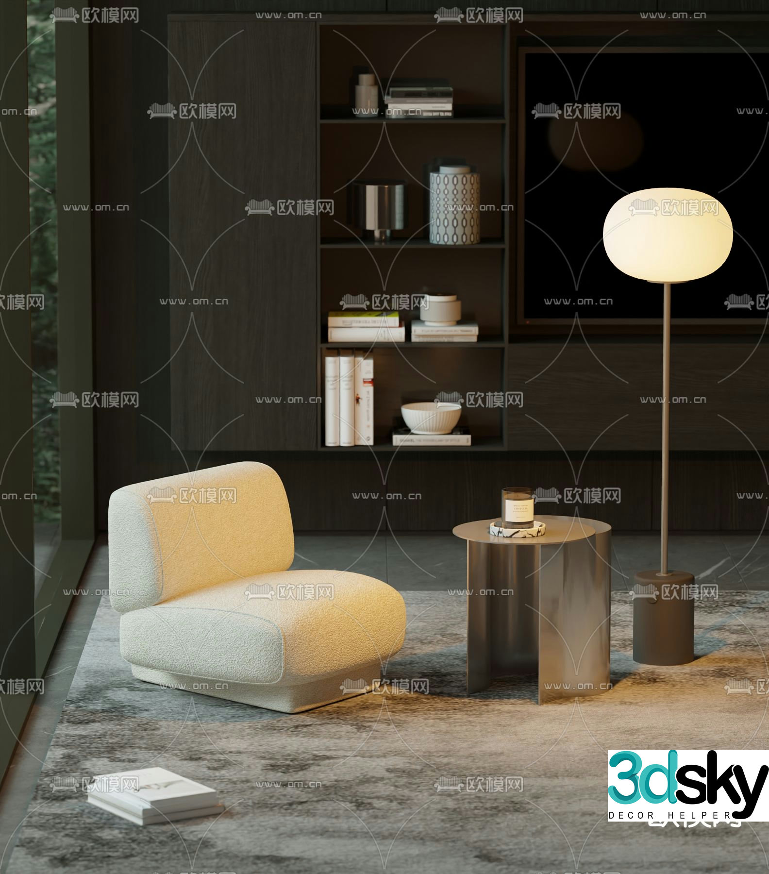 Modern single sofa 3d model