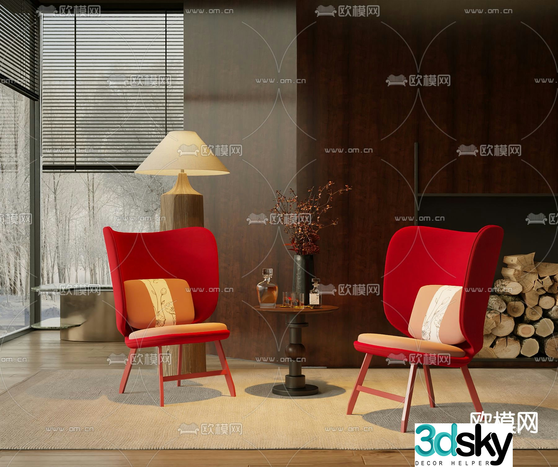 Modern chair leisure chair 3d model
