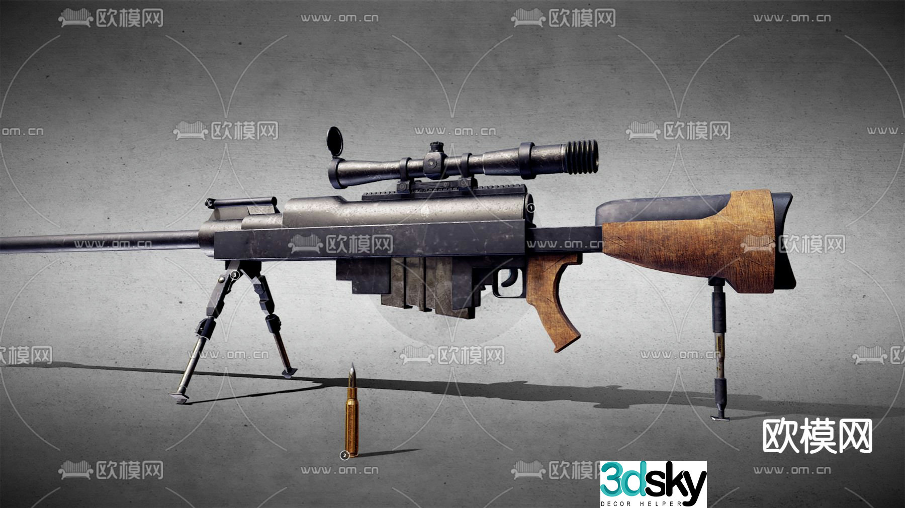 Machine gun military weapon 3d model