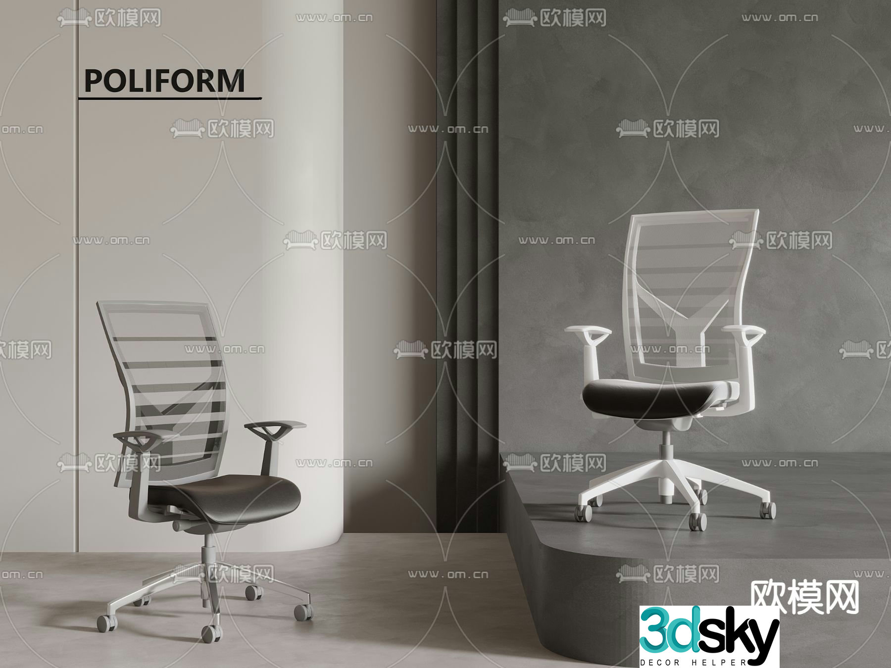 Office chair staff chair 3d model
