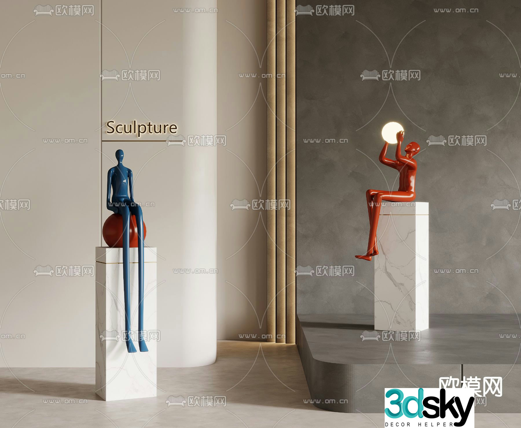 Modern sculpture ornaments 3d model
