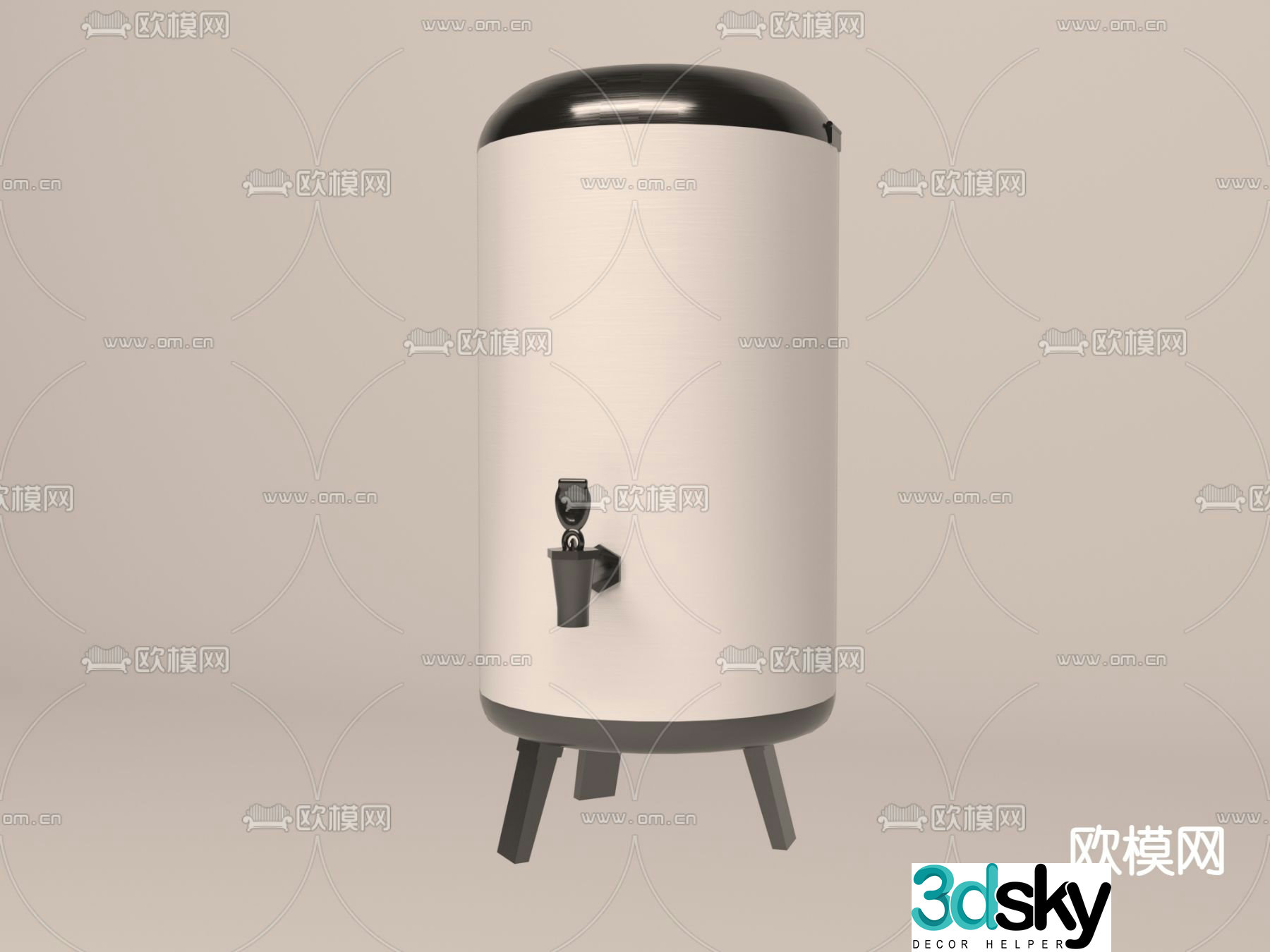 Modern milk tea warmer 3d model
