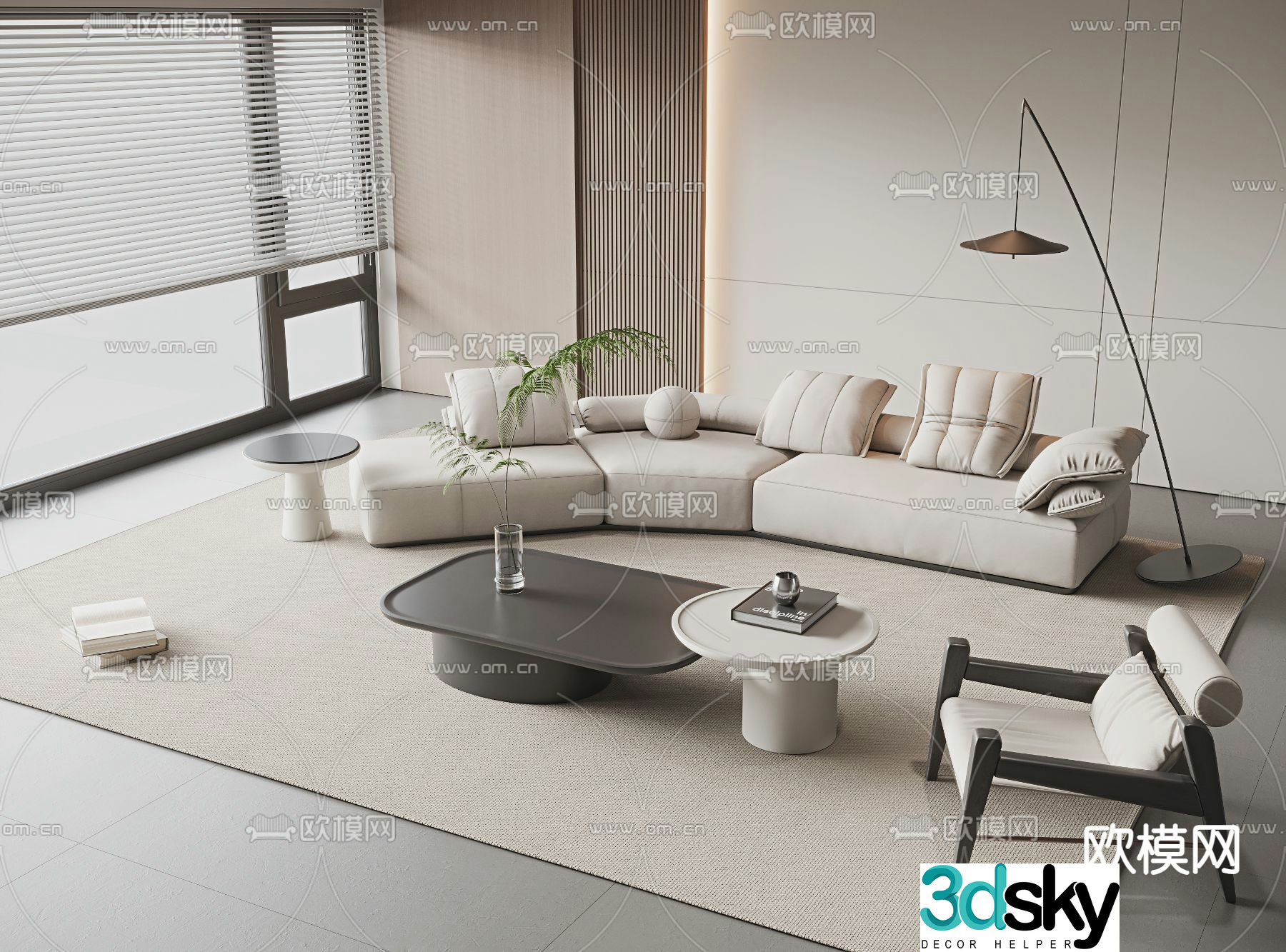 Modern sectional sofa 3d model