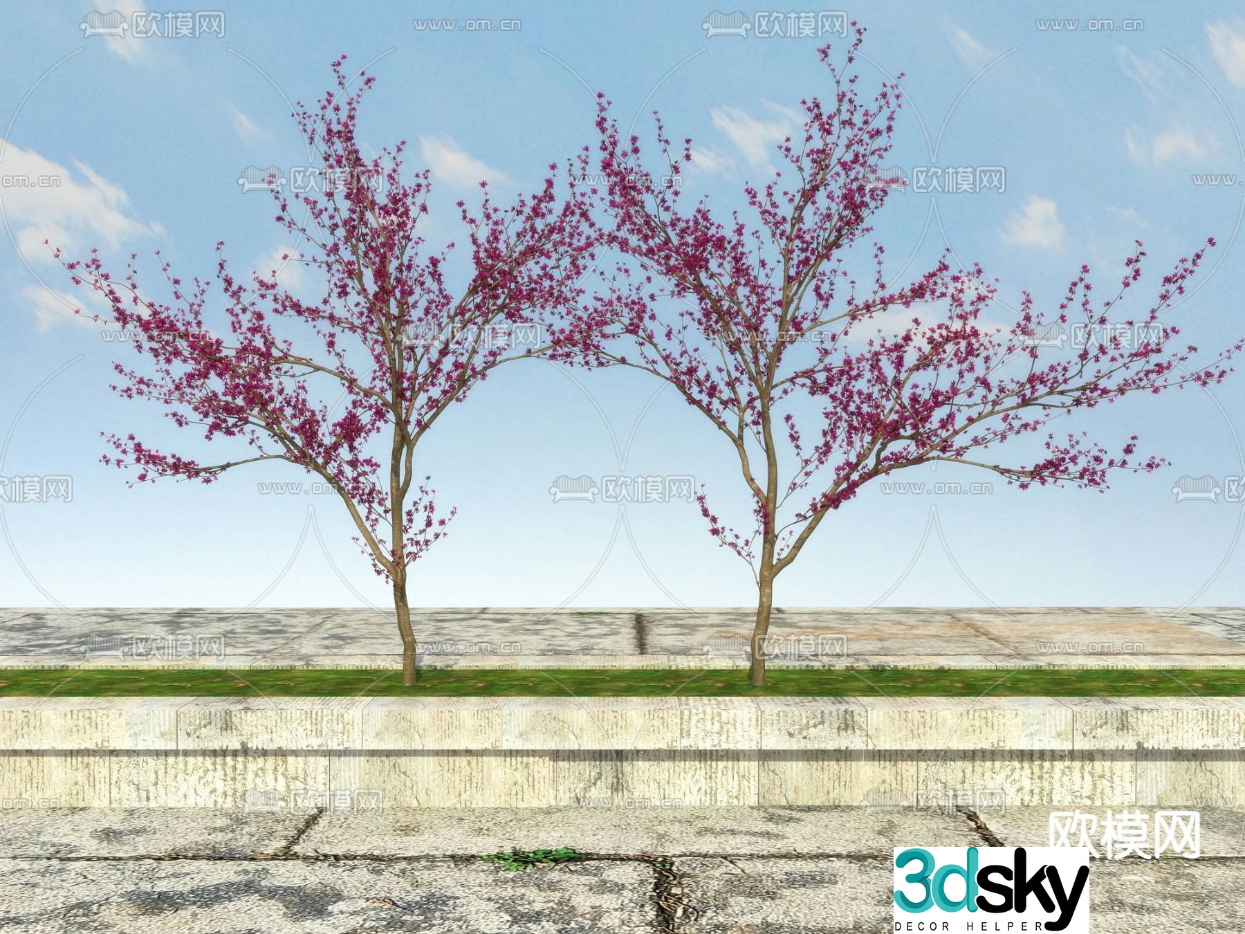 Big tree Landscape tree Flower tree 3d model