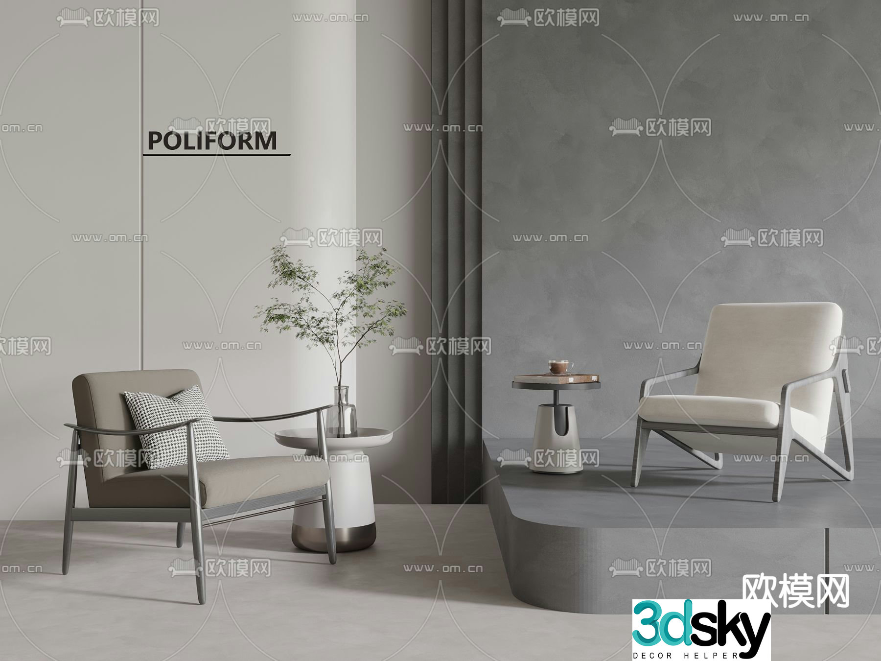 Modern lounge chair 3d model