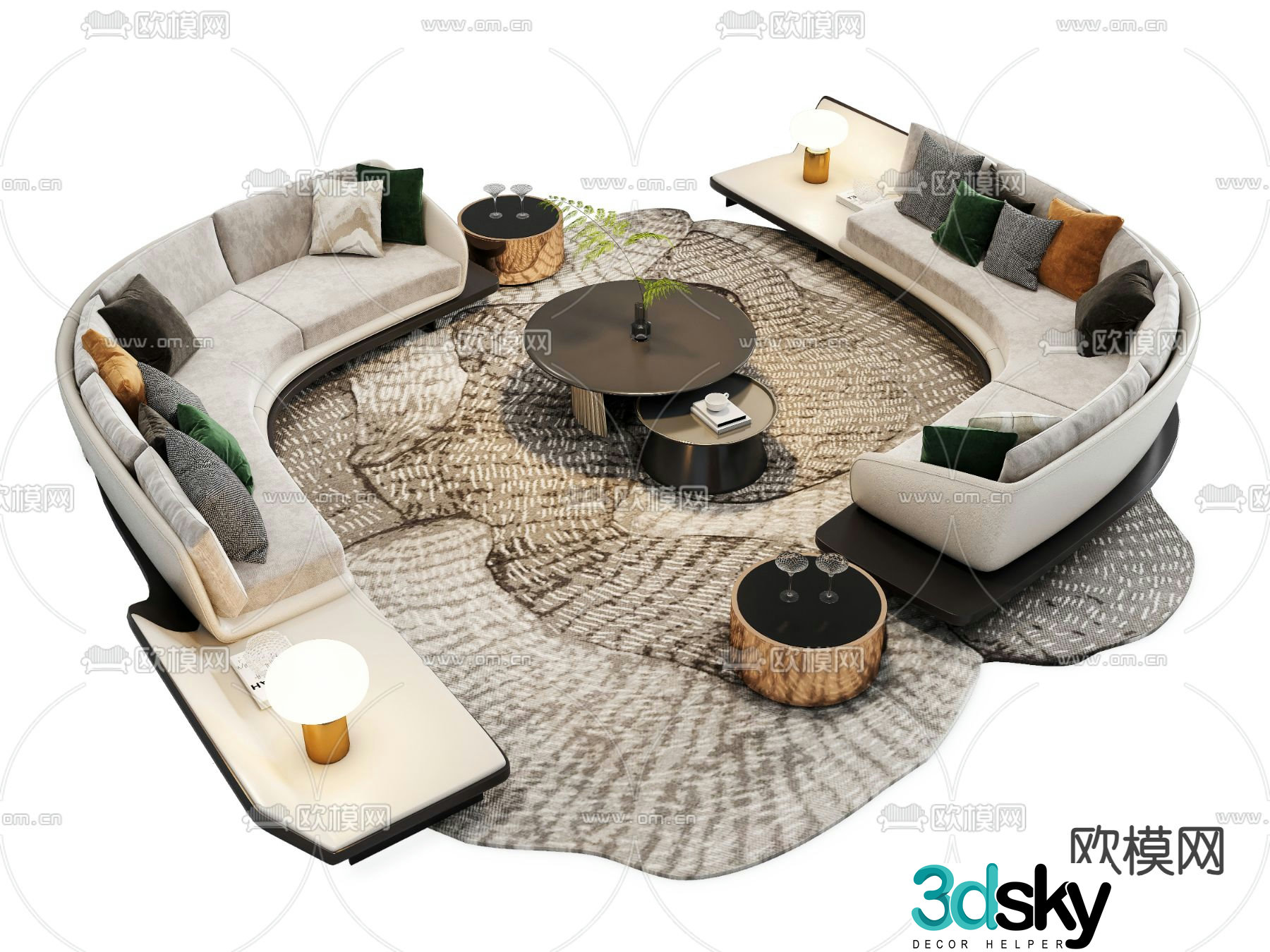 Modern sectional sofa 3d model