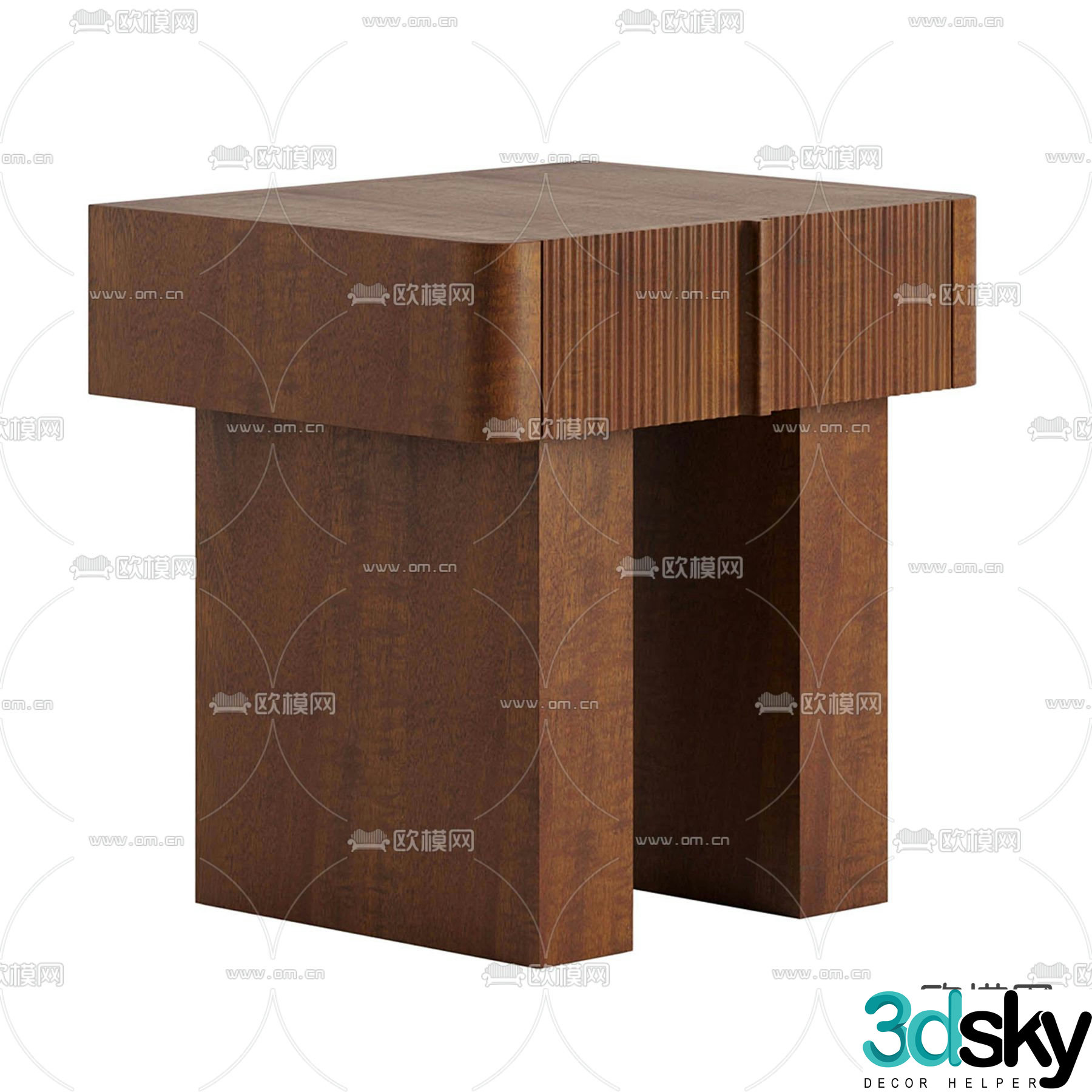 Merritt modern bedside table 3d model