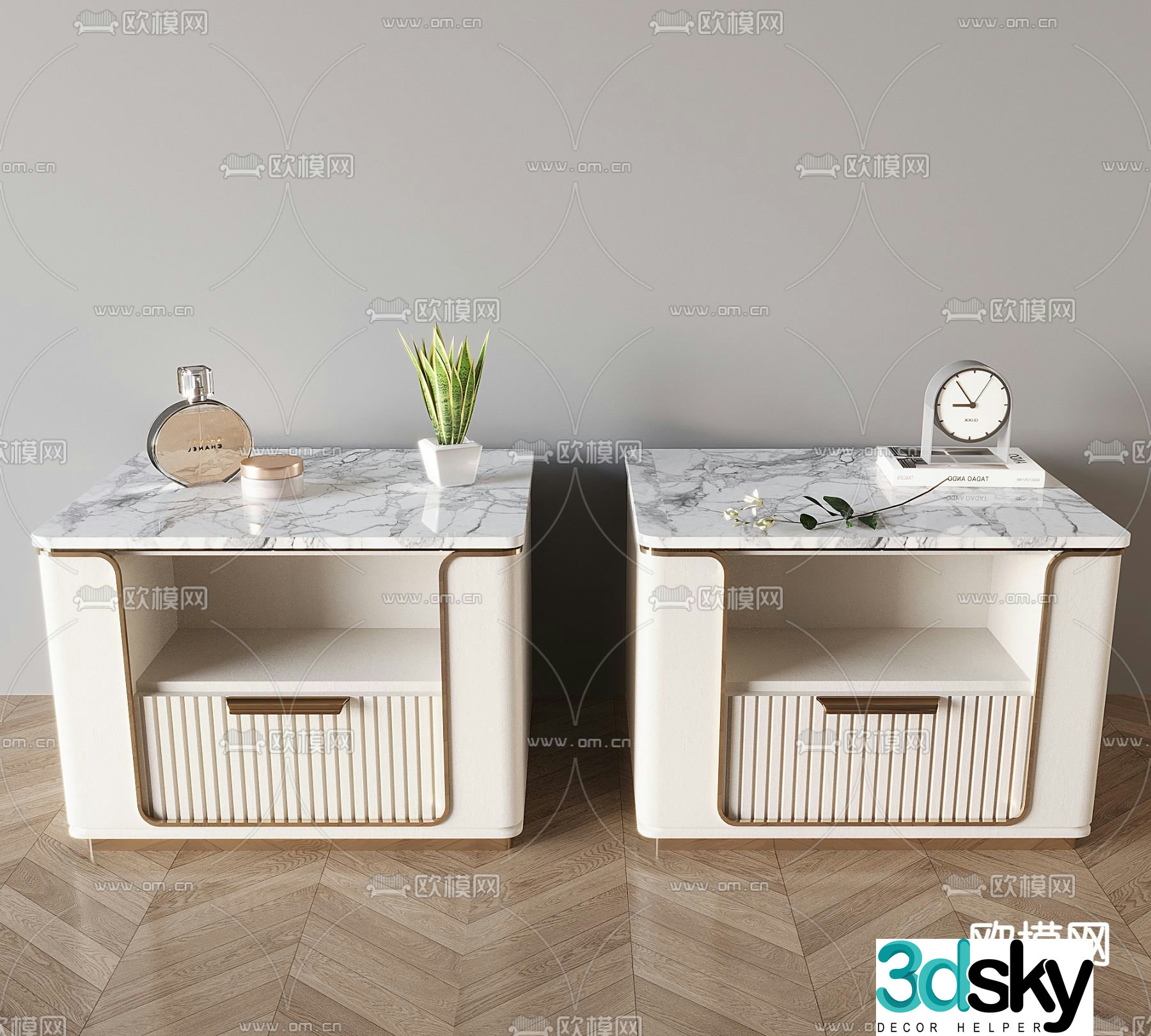 Modern bedside table 3d model