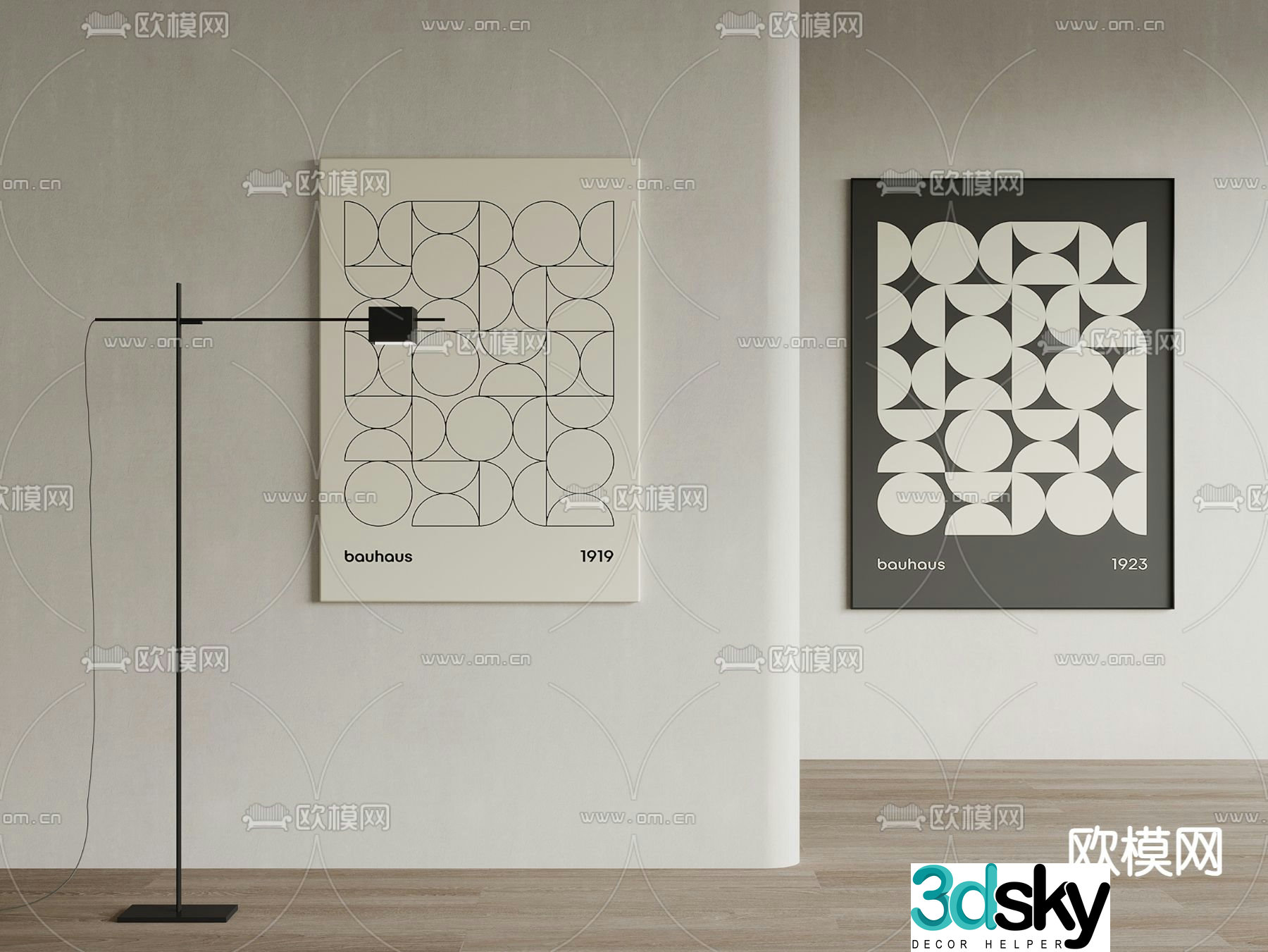 Modern decorative painting hanging painting 3d model
