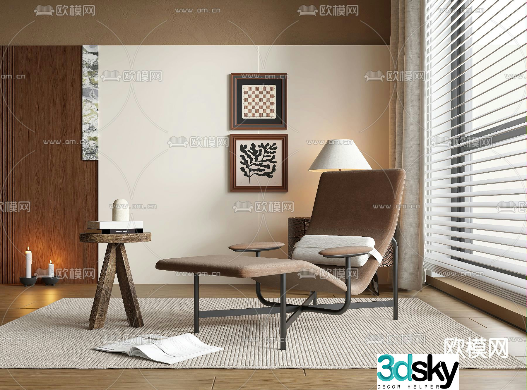 Medieval style lounge chair 3d model
