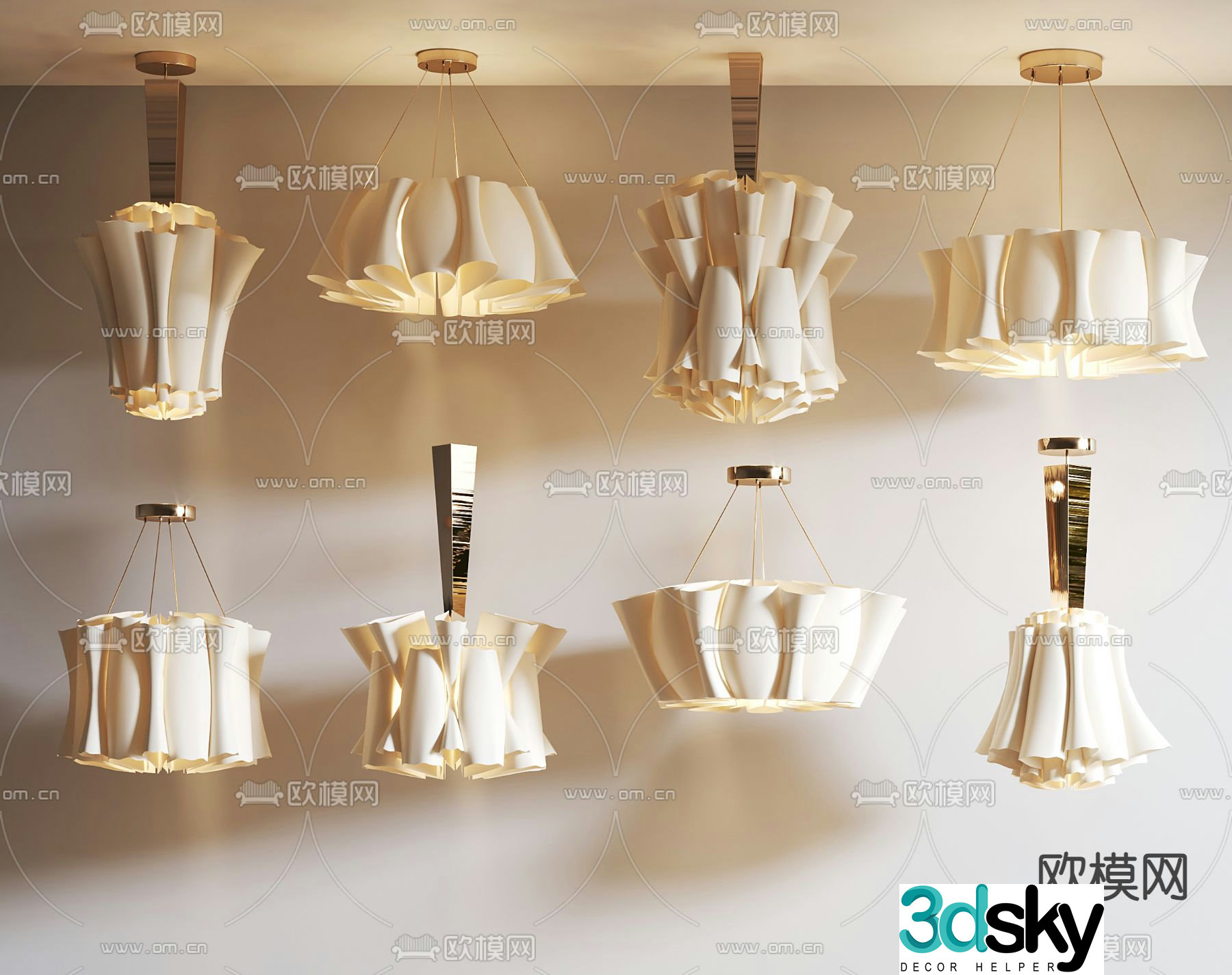 French chandeliers hall chandeliers lace chandeliers 3d model