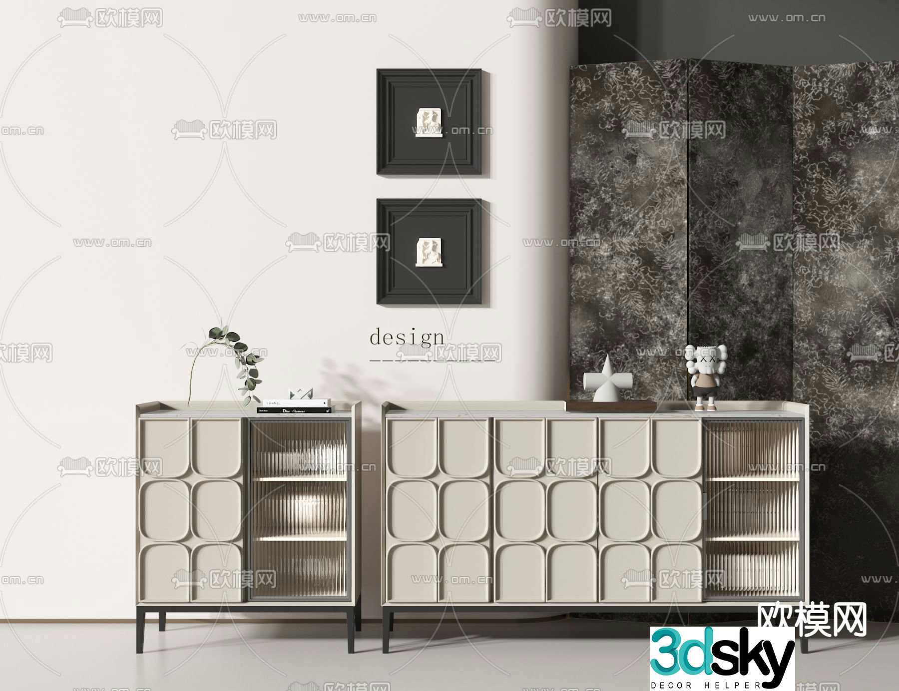 Creamy sideboard 3d model