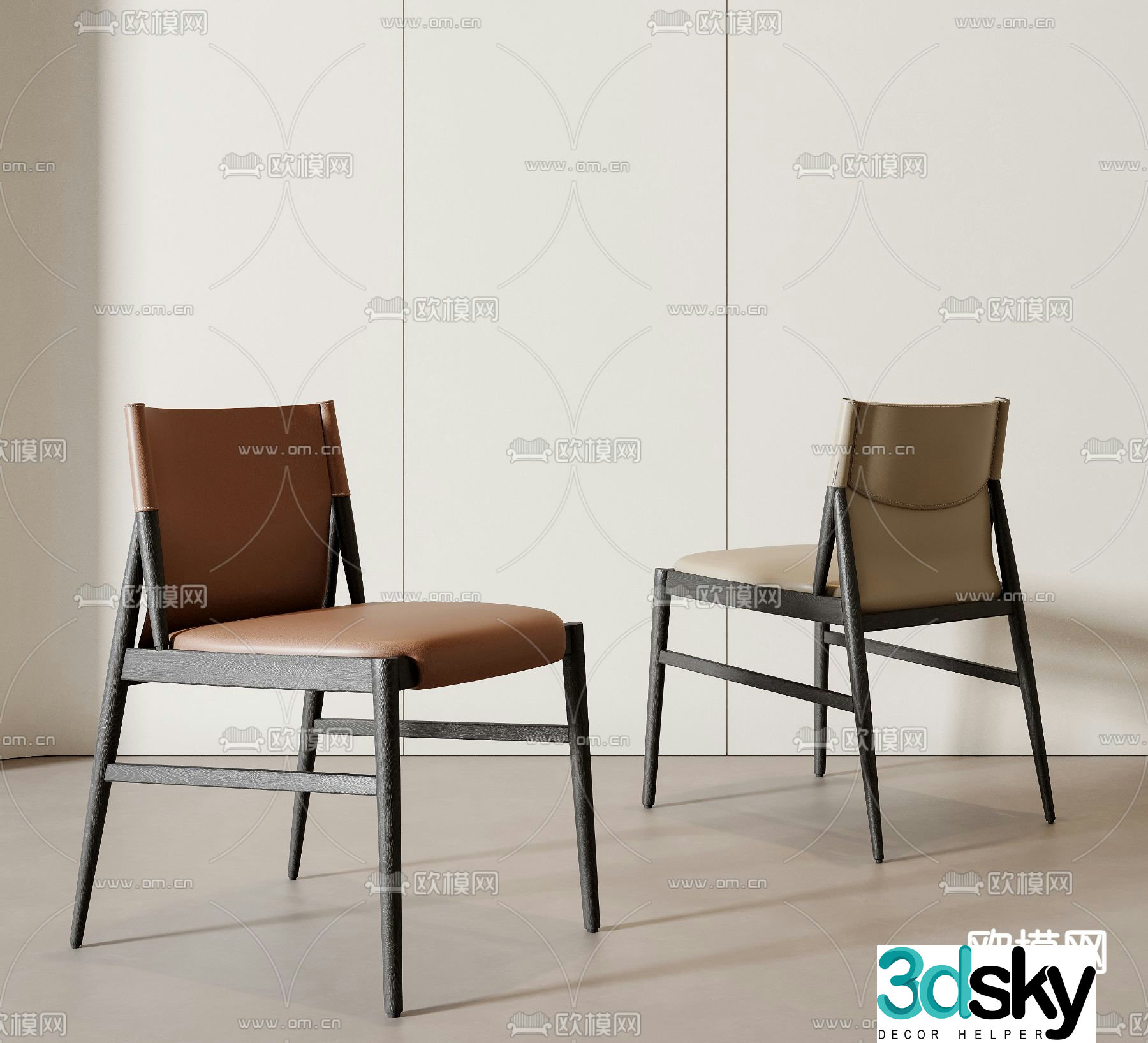 Modern chair dining chair 3d model