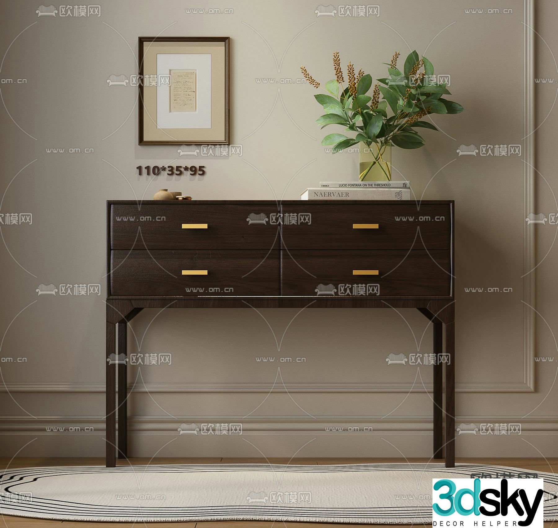 Medieval style entrance cabinet 3D model