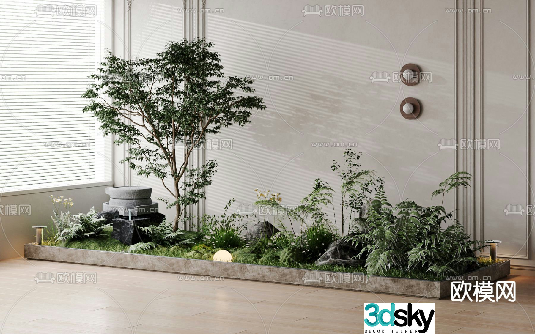 Plant pile indoor landscaping micro terrain 3d model