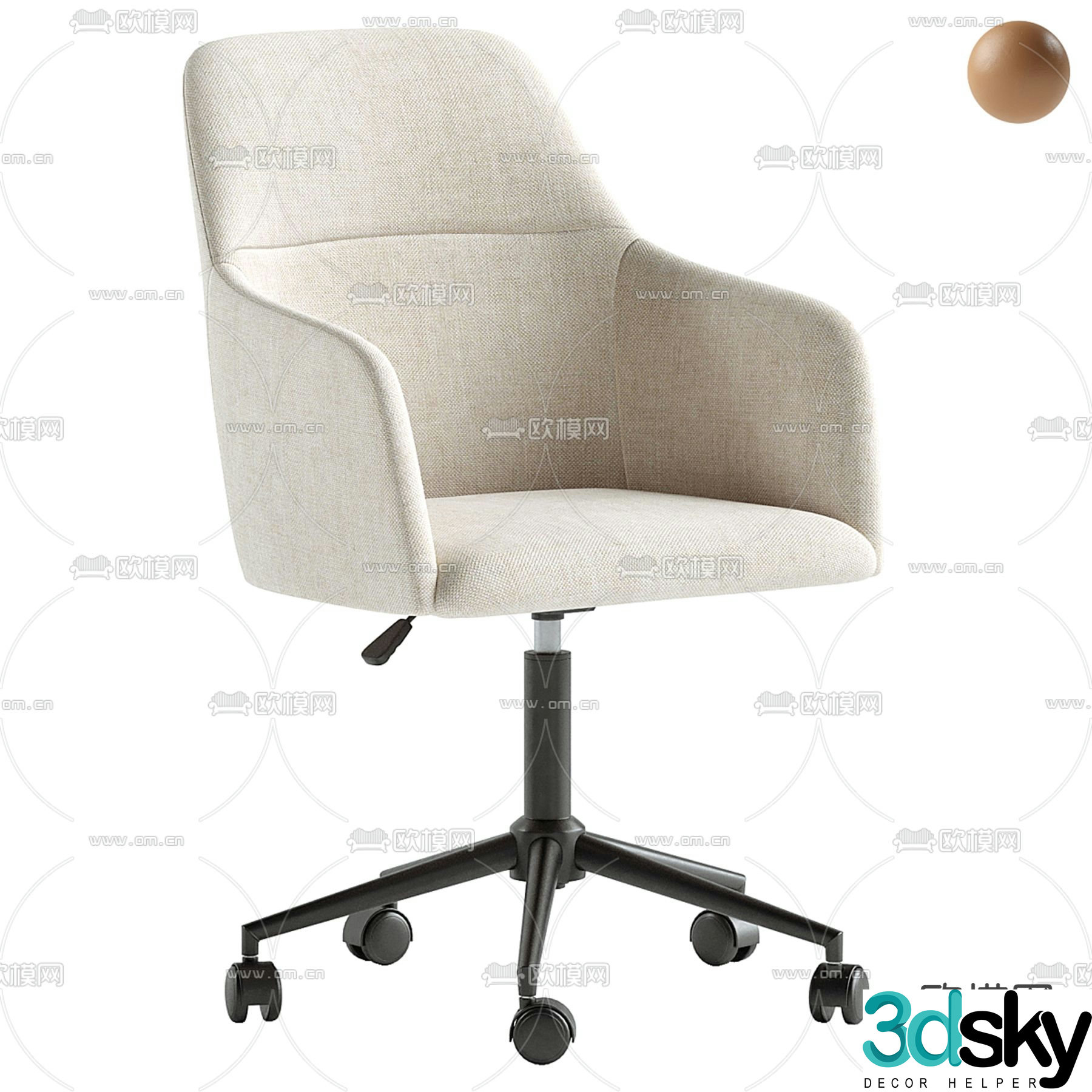 PotteryBarn modern office chair staff chair 3d model