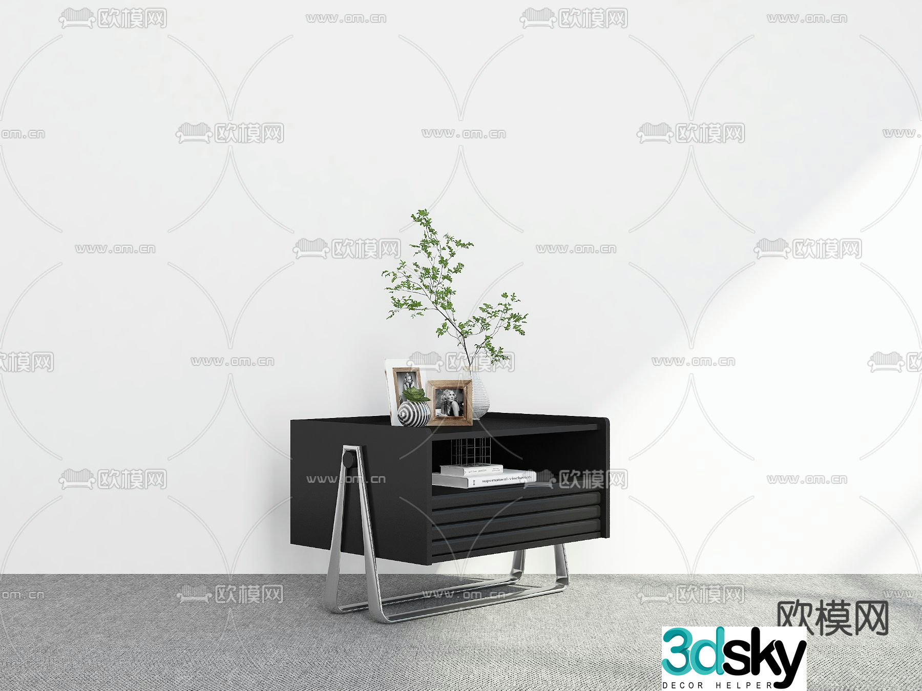 Modern bedside table 3d model