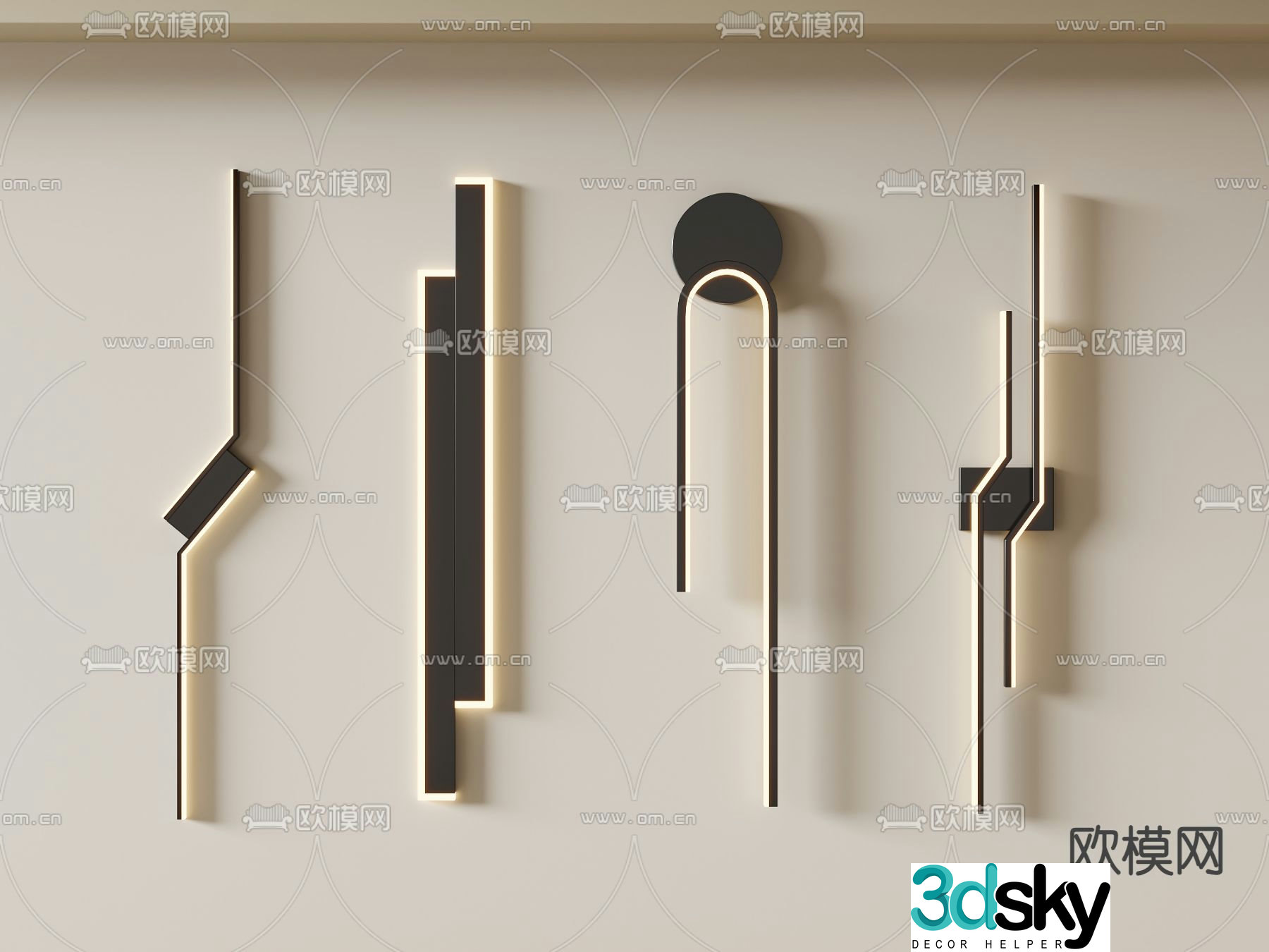 Modern minimalist wall light 3d model