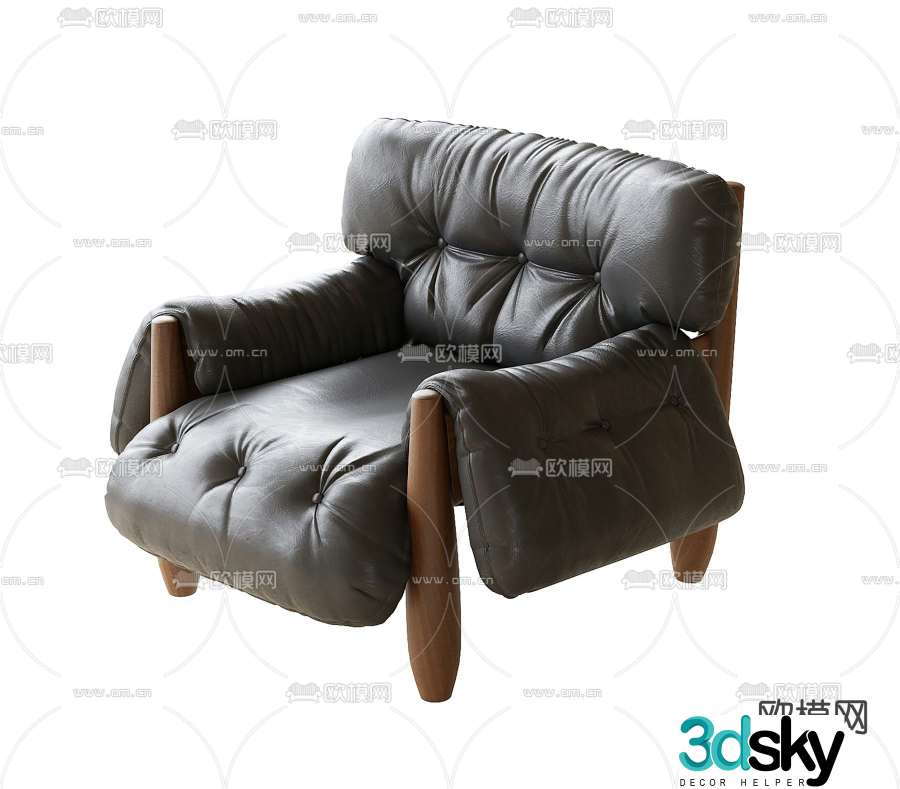 Medieval style leisure chair 3d model