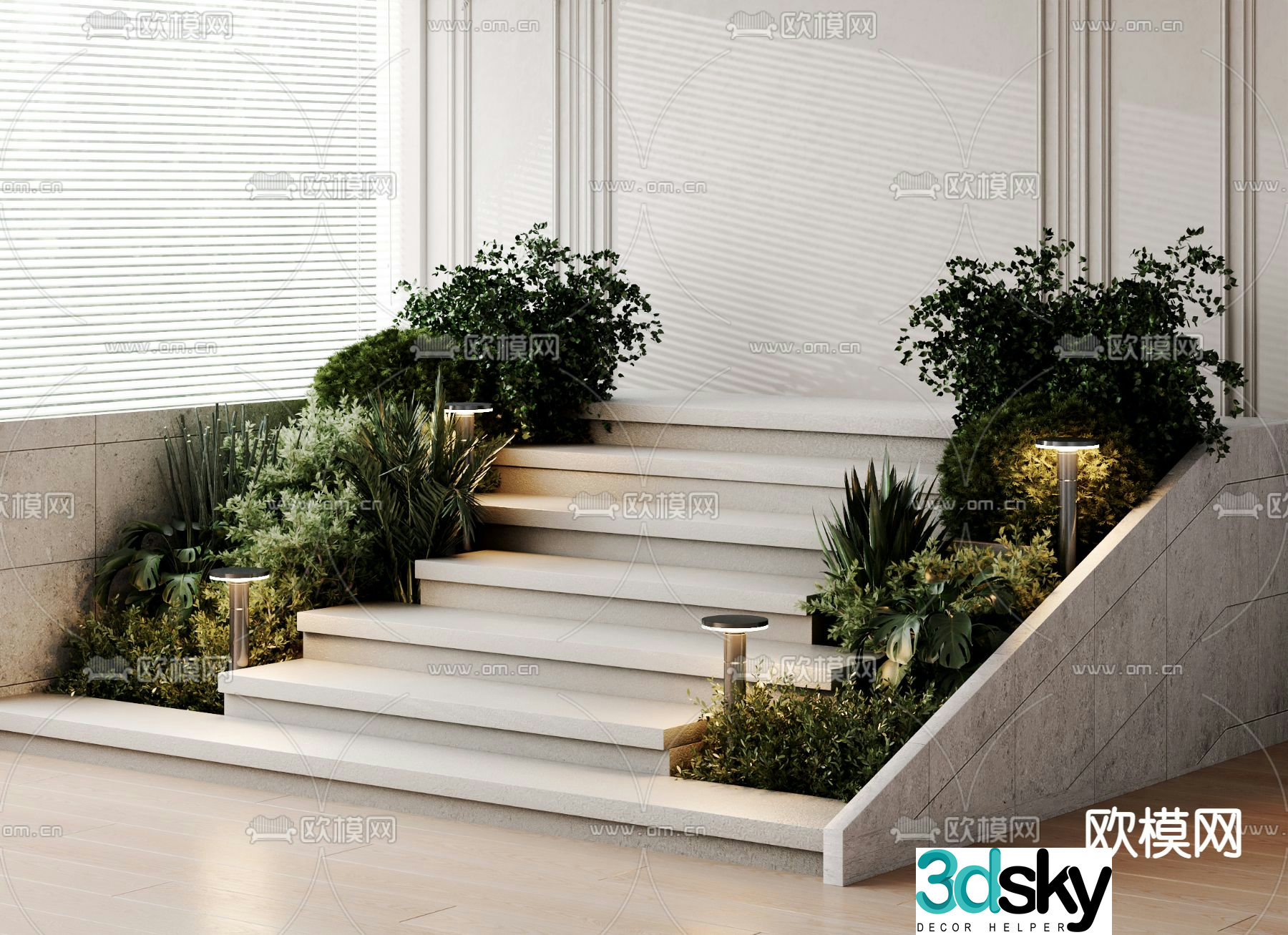 plant pile ladder landscaping 3d model