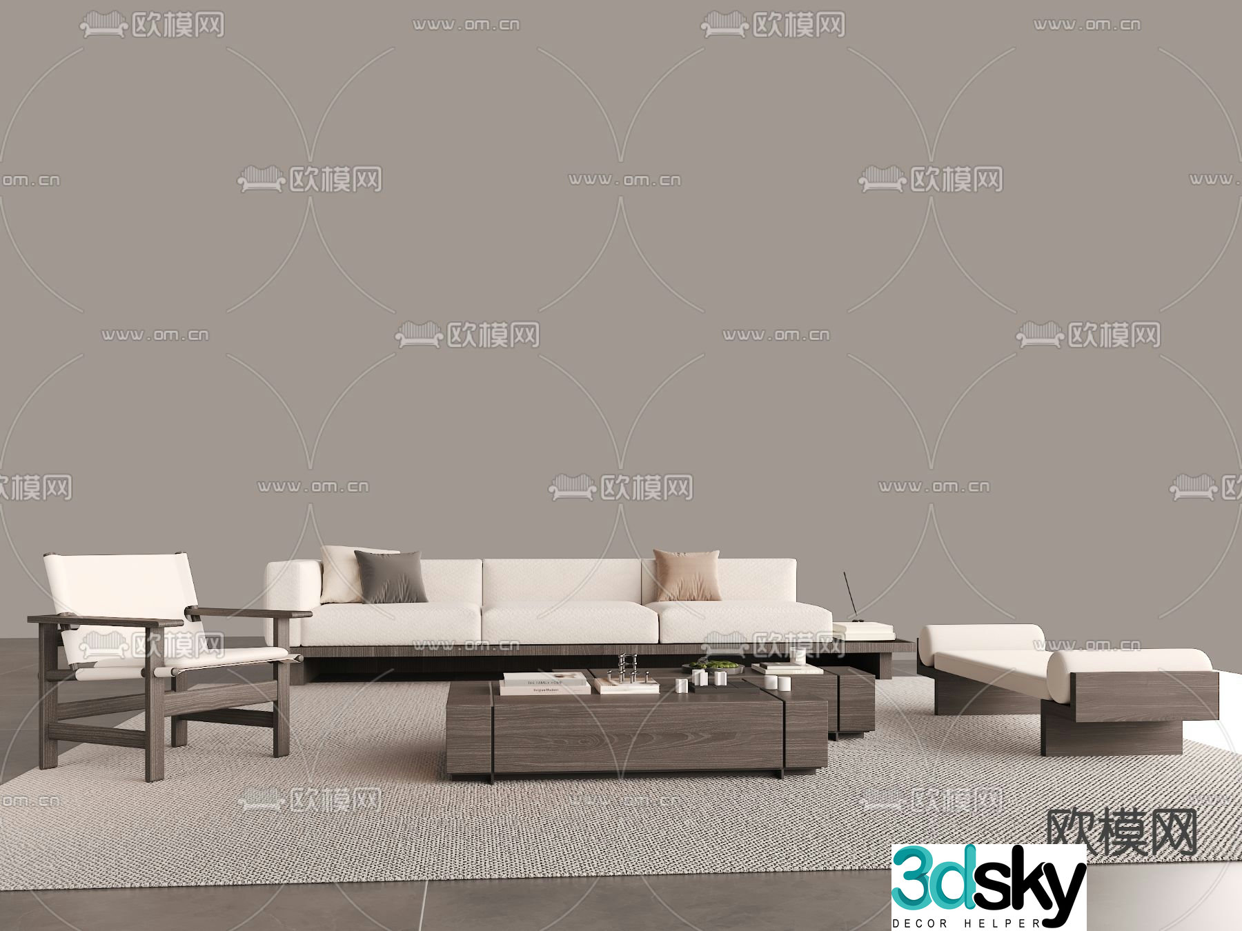 Medieval style modular sofa 3D model