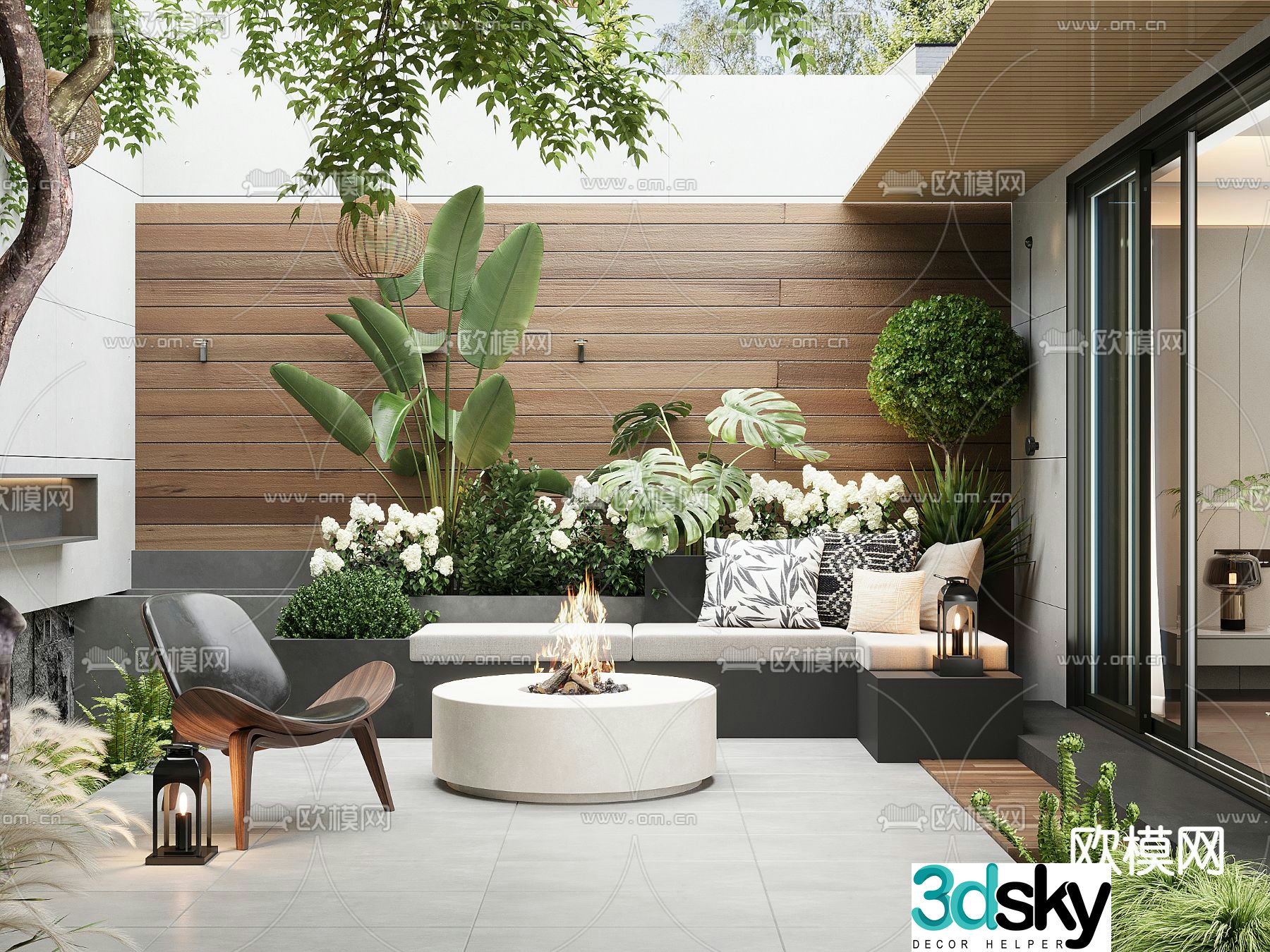 Courtyard landscape courtyard garden 3d model