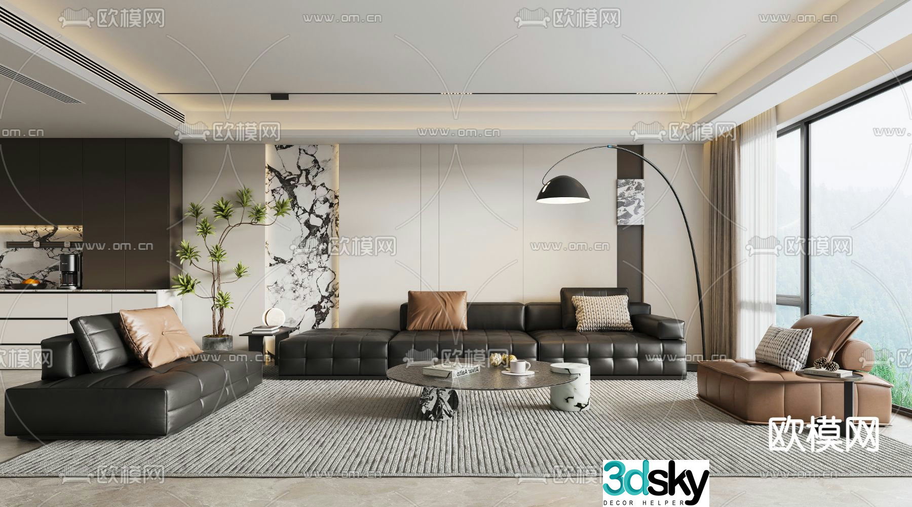 Modern living room 3d model