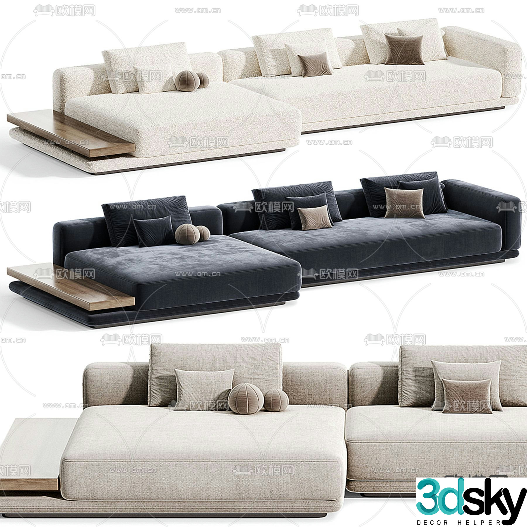 Italian multi-person sofa 3D model