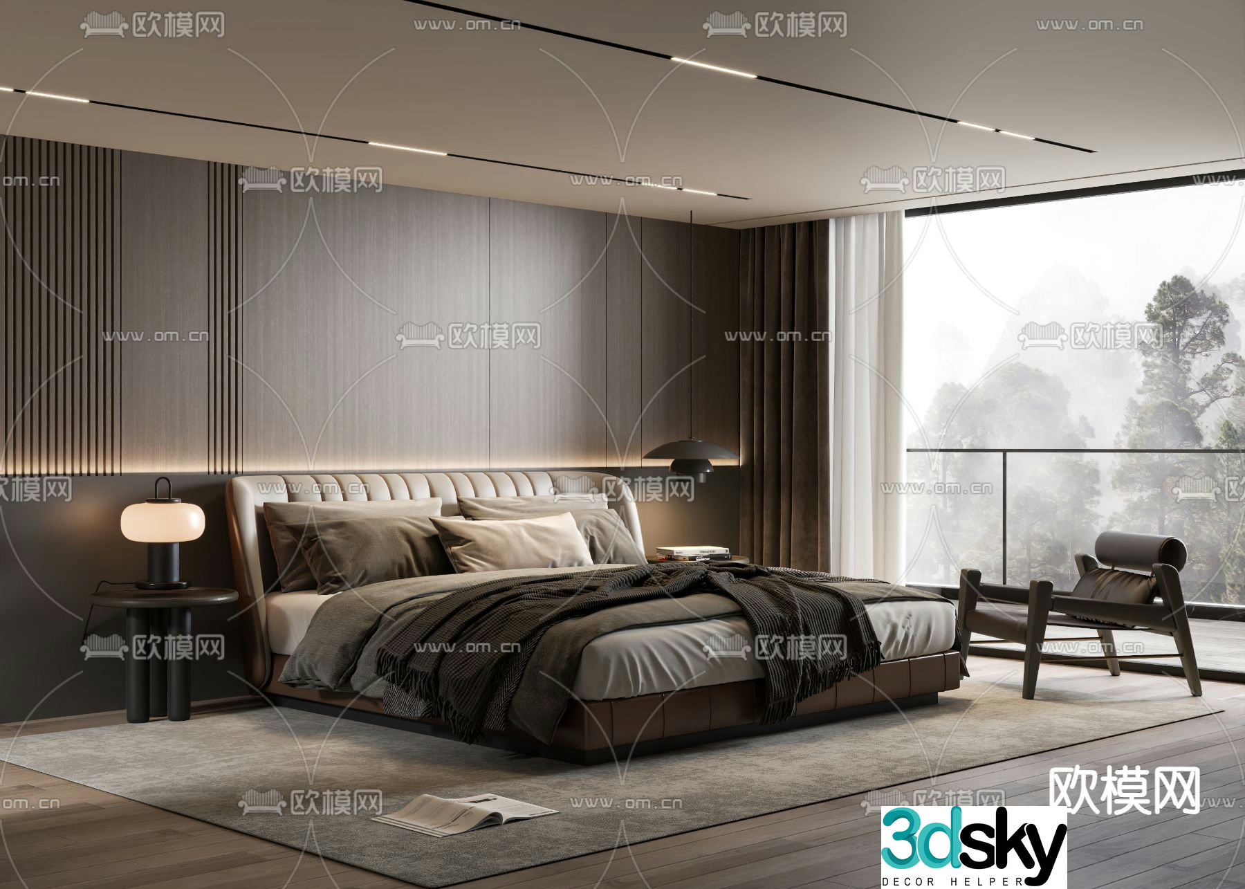 Italian bedroom master bedroom 3d model