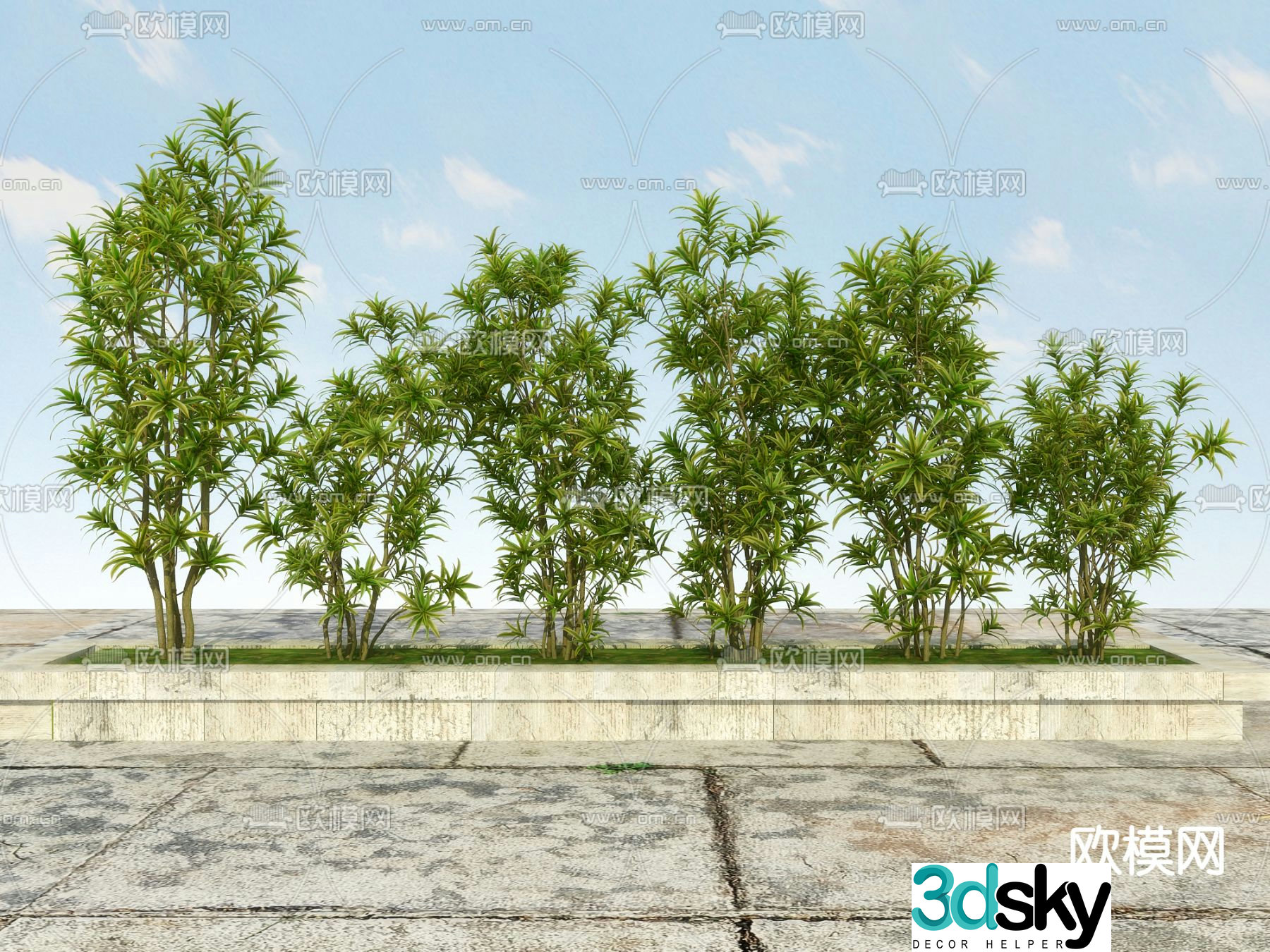 Landscape tree tree yellow oleander 3d model